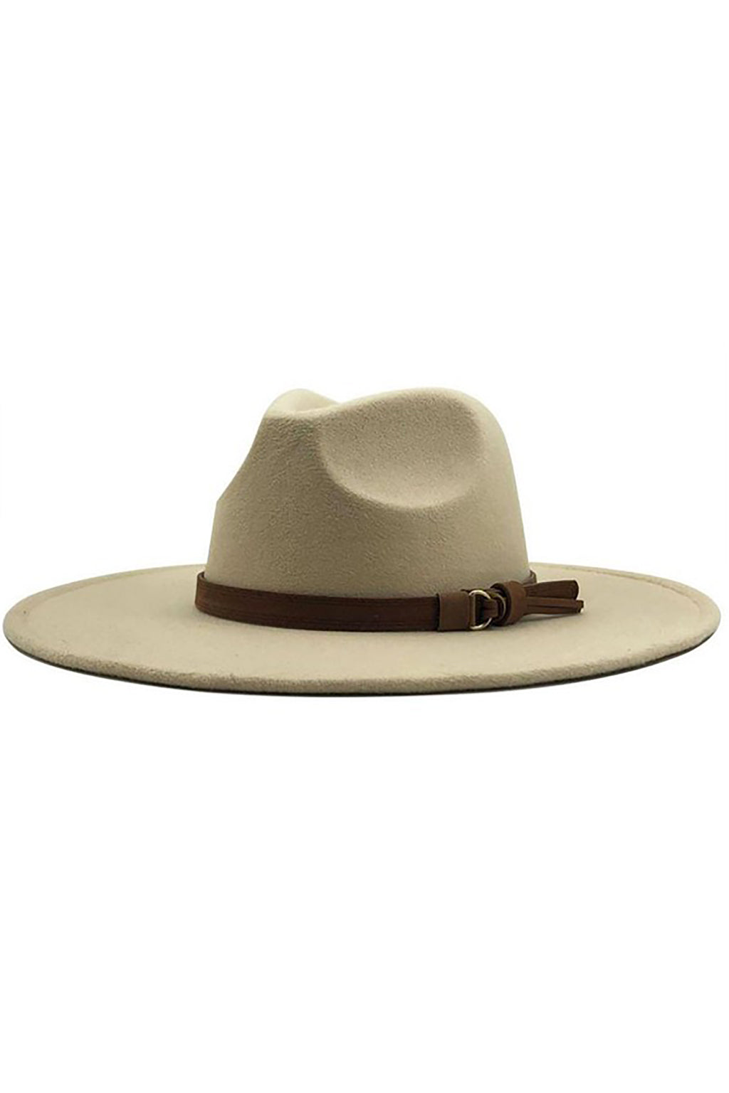 Beige Wide Brim Panama Hat