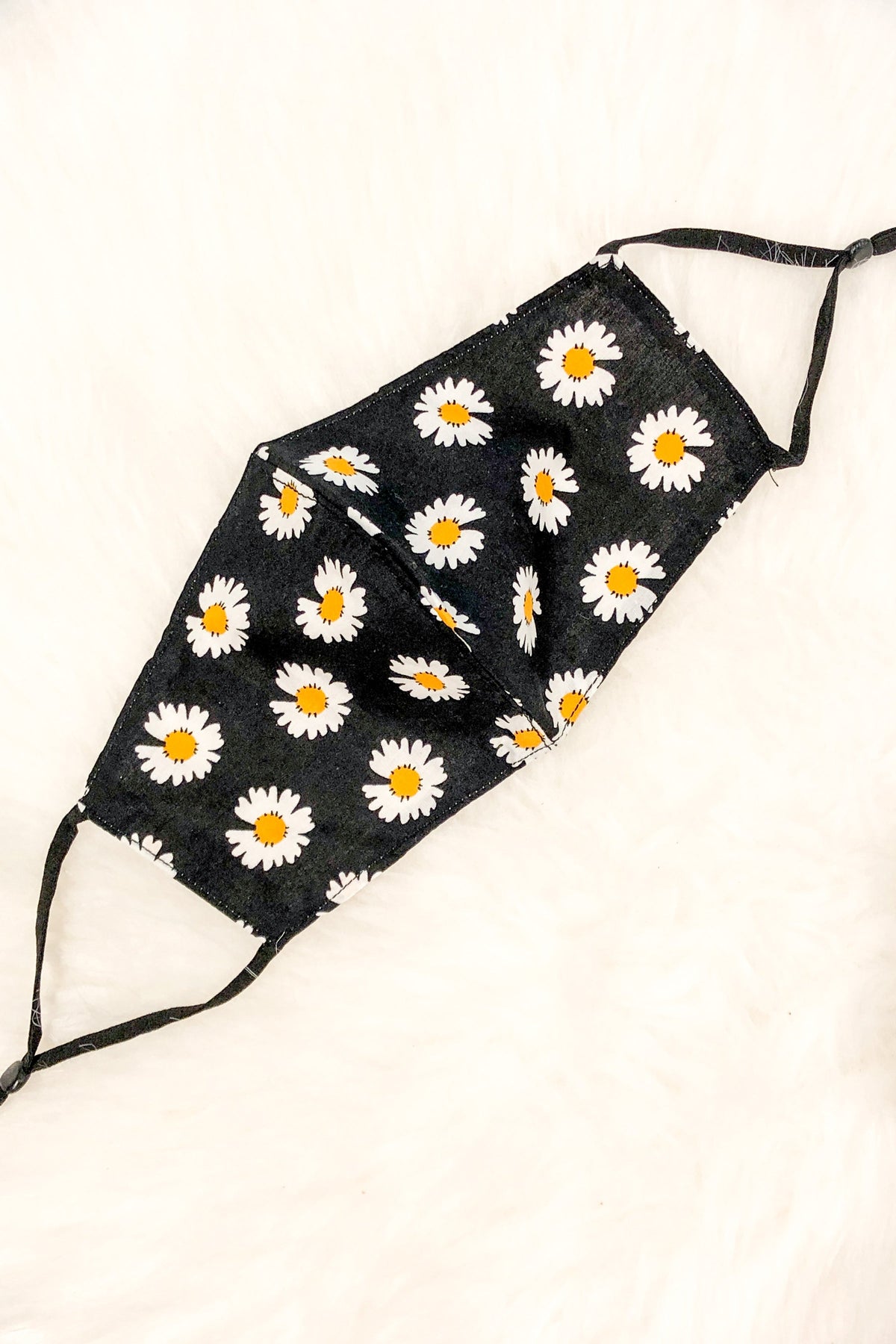 Black Daisy Face Mask