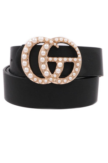 Black Pearl Studded G Belt