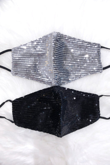 Black Sequin Face Mask