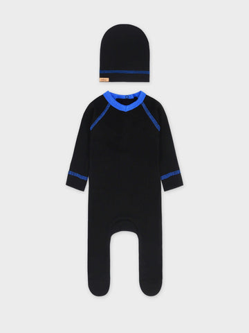 V- Neck Stitch Stretchy - Blue