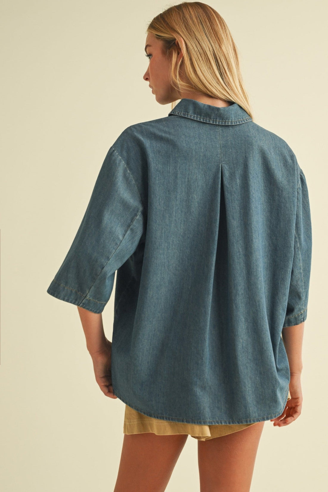 LOREN DENIM SHIRT TOP
