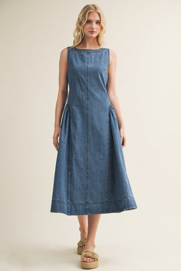 JULIA DENIM MIDI DRESS