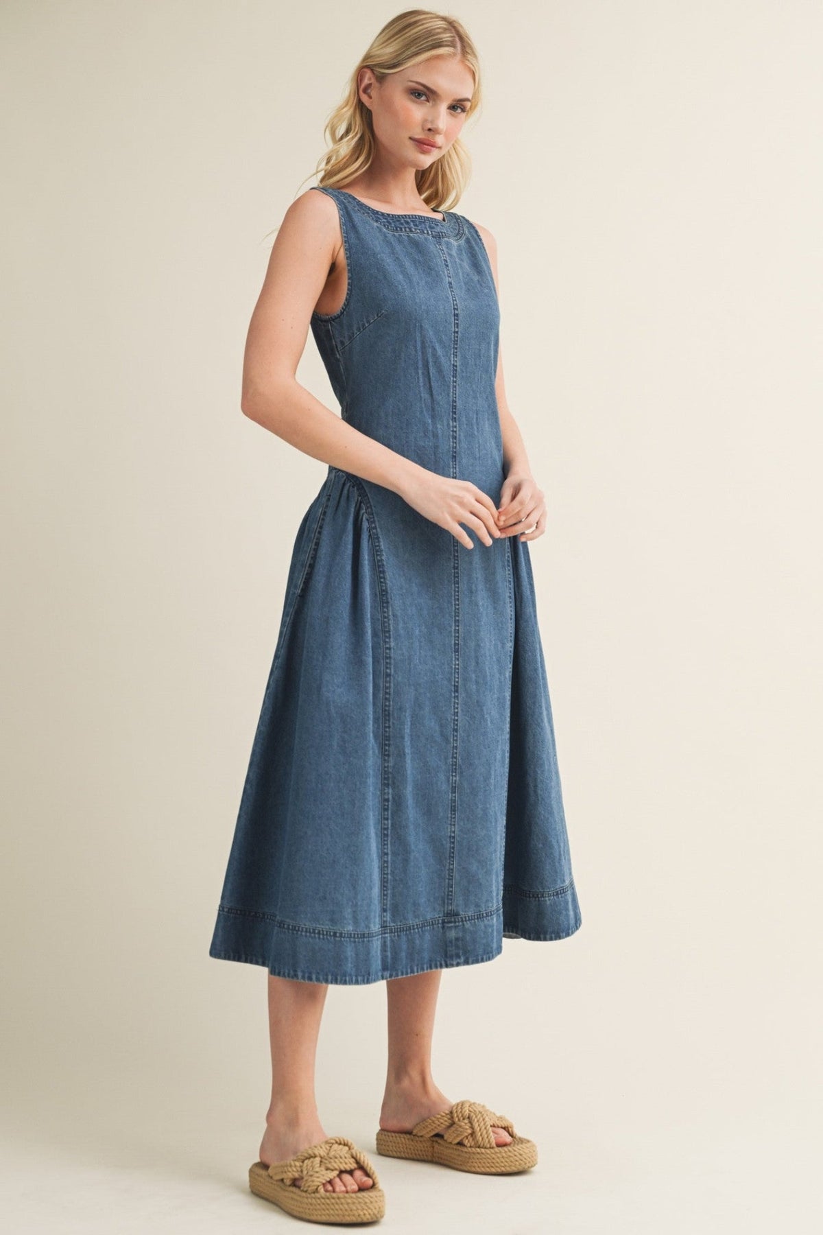 JULIA DENIM MIDI DRESS