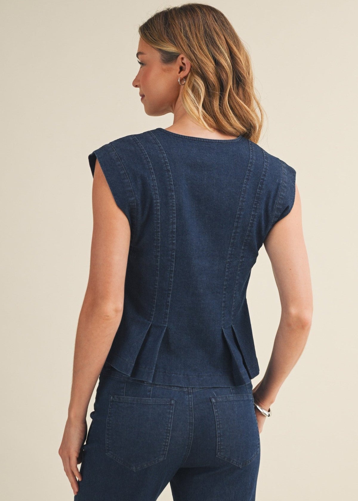 JORDYN SLEEVELESS DENIM TOP