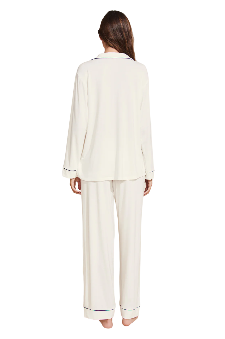 Gisele Long PJ Set - Ivory/Navy