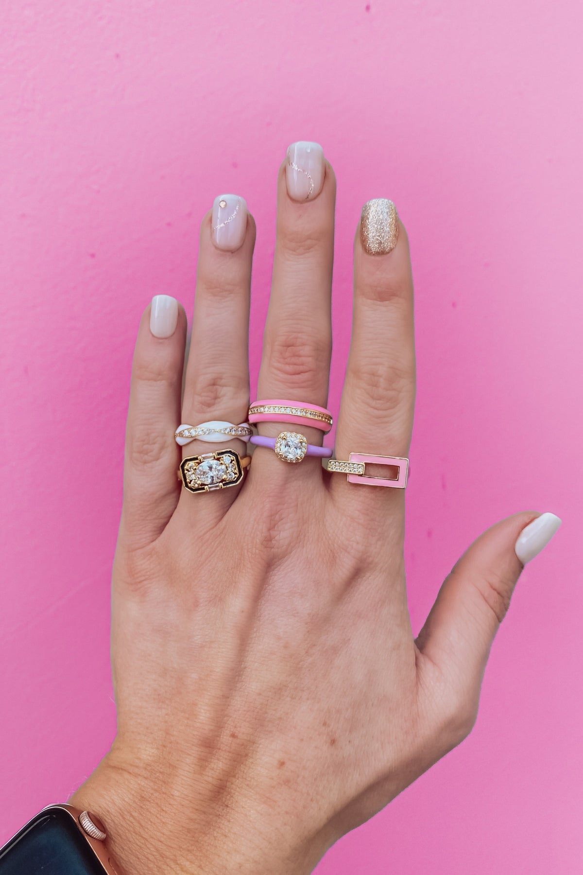 Enamel Adjustable Rings
