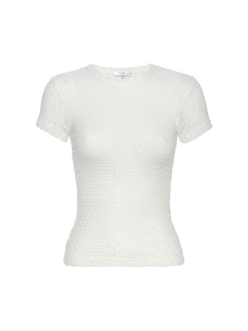 Mesh Lace Baby Tee - Off White