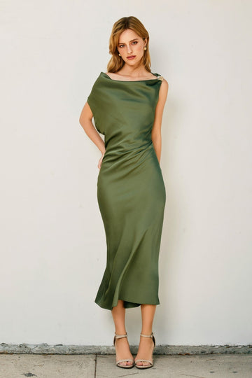 ELIANA SATIN MIDI DRESS