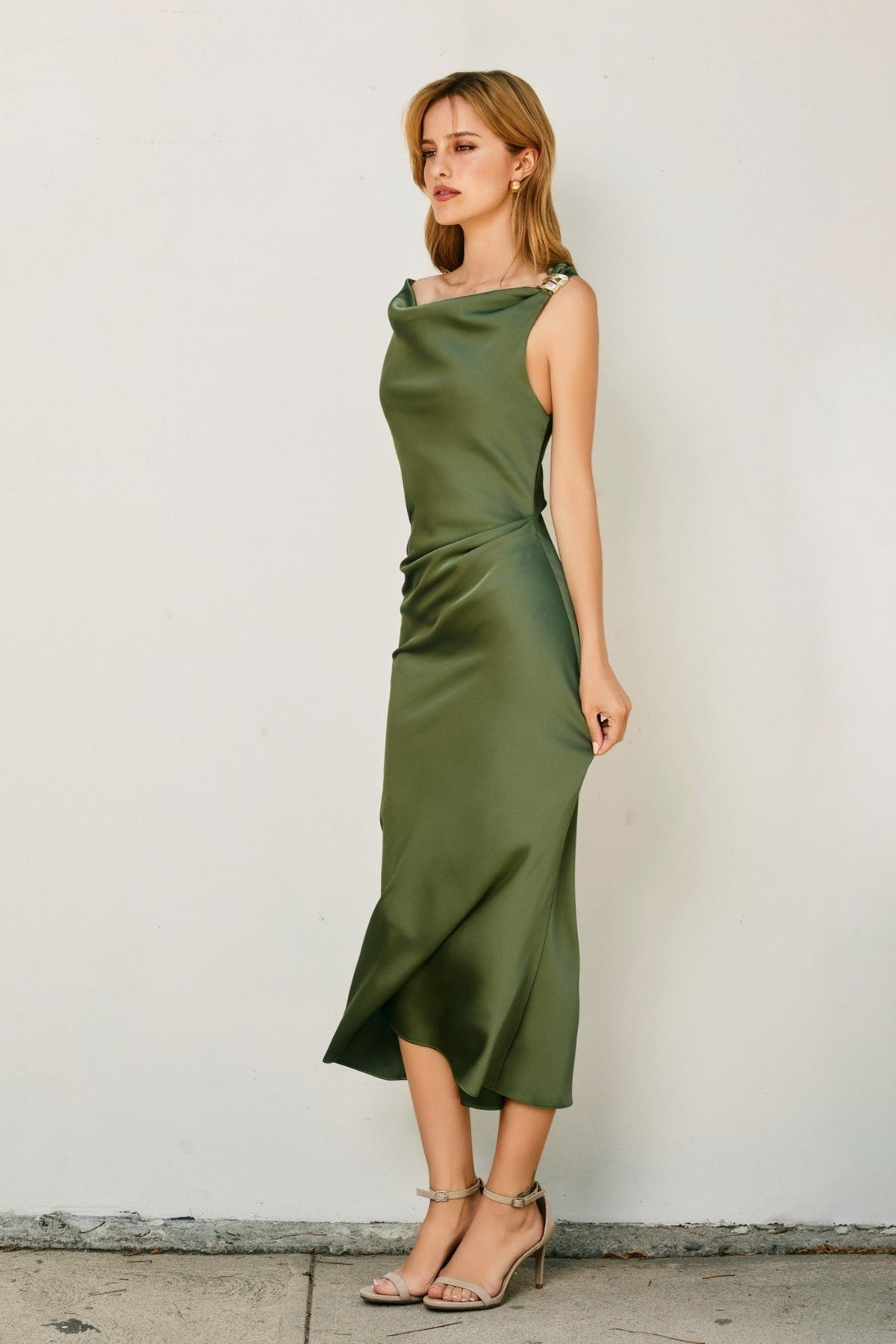 ELIANA SATIN MIDI DRESS