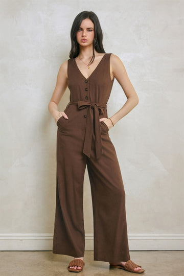 SARA BROWN SLEEVELESS JUMPSUIT