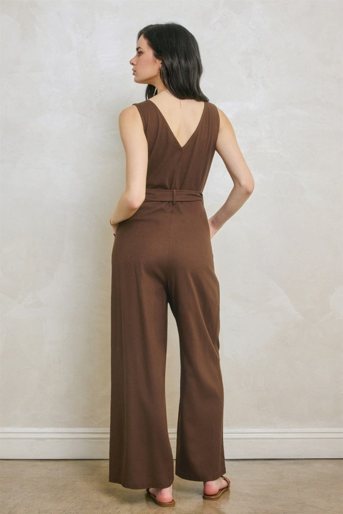 SARA BROWN SLEEVELESS JUMPSUIT