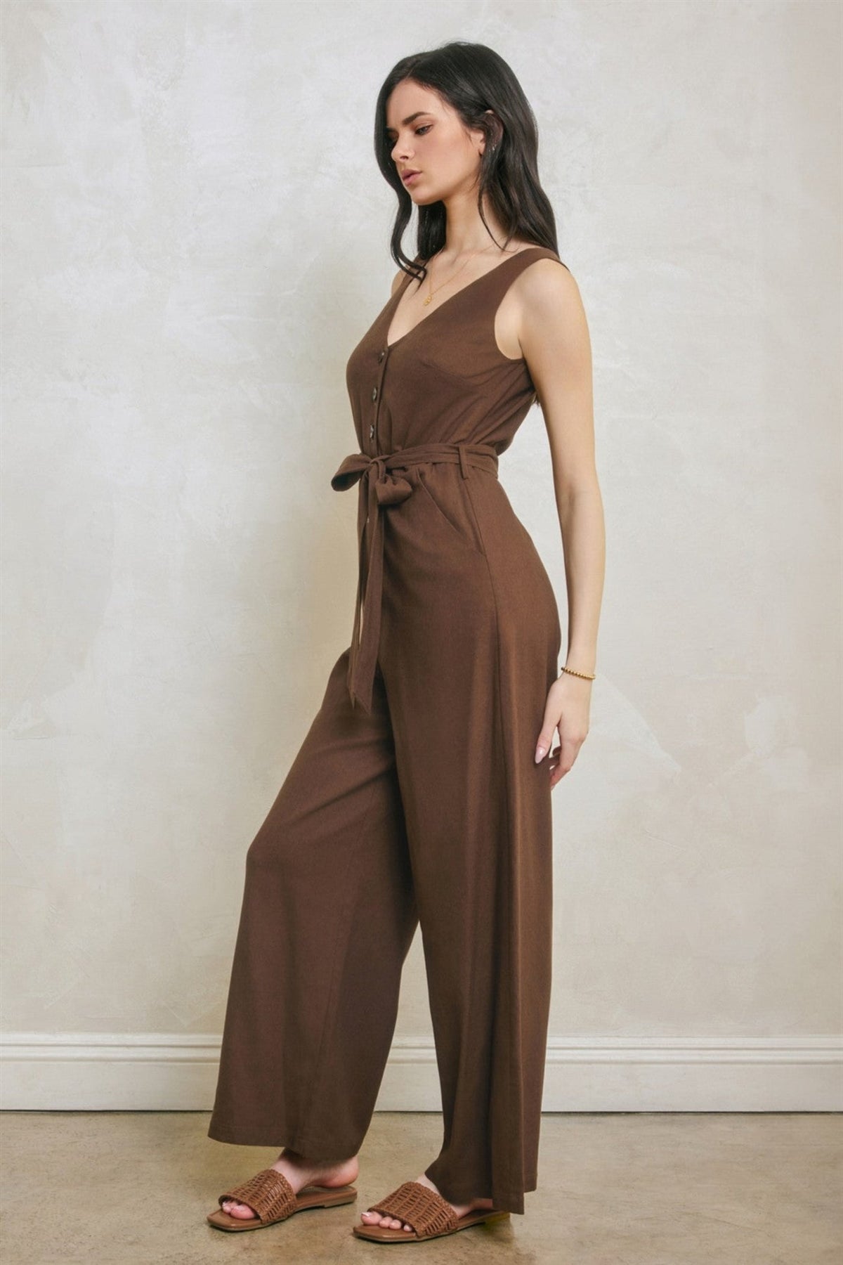 SARA BROWN SLEEVELESS JUMPSUIT