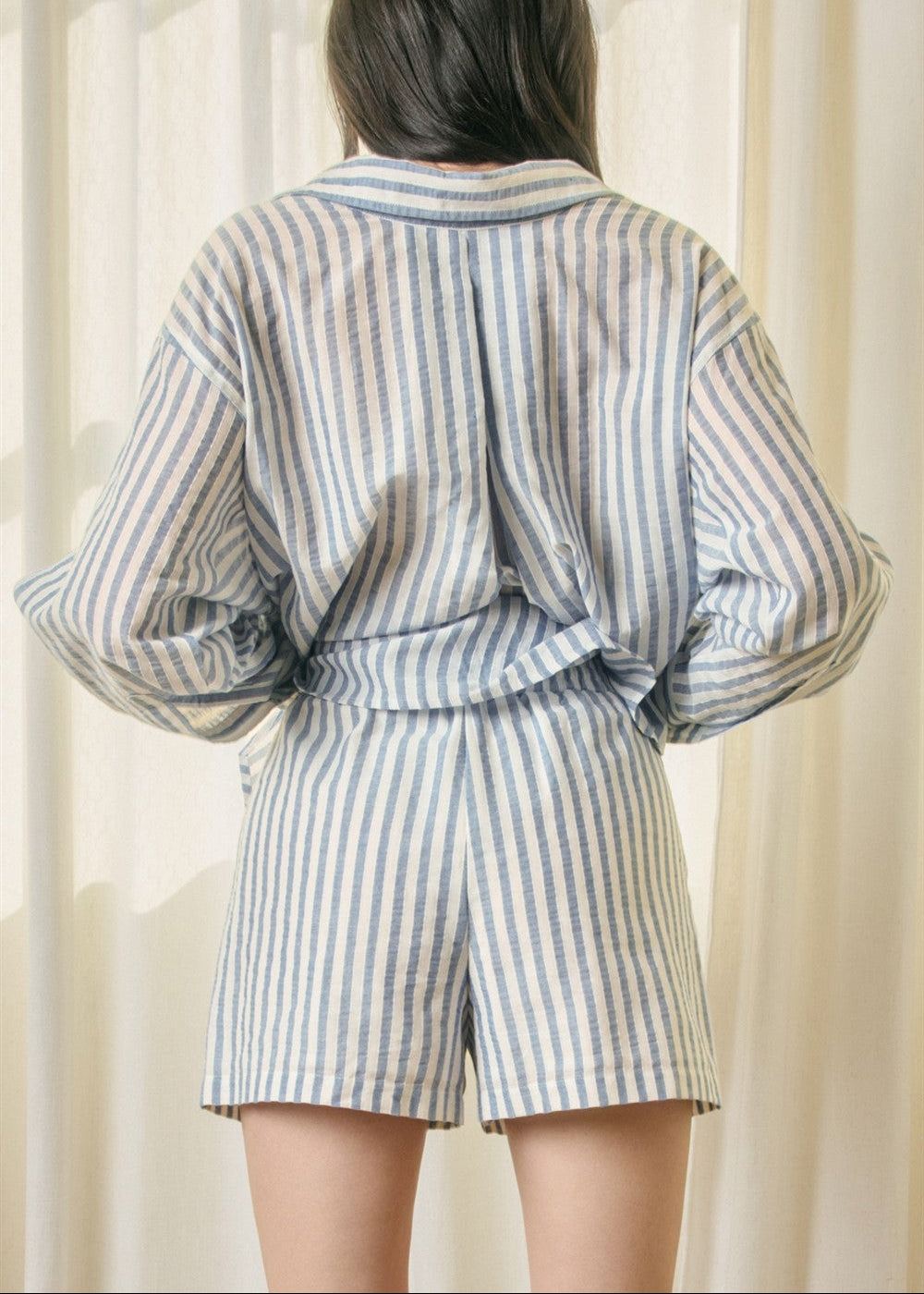 BRANDY STRIPED DRAWSTRING SHORTS