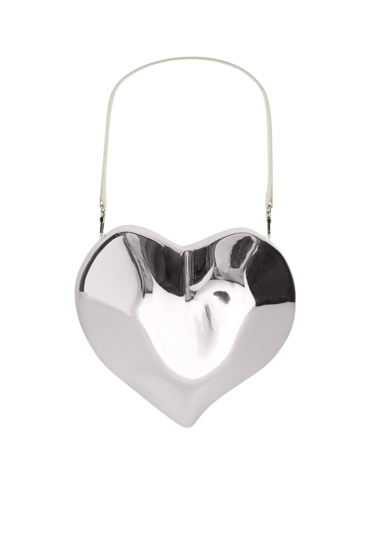 Molded Heart Bag - Silver
