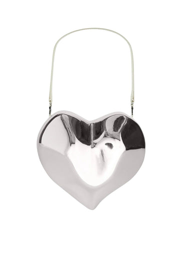 Molded Heart Bag - Silver