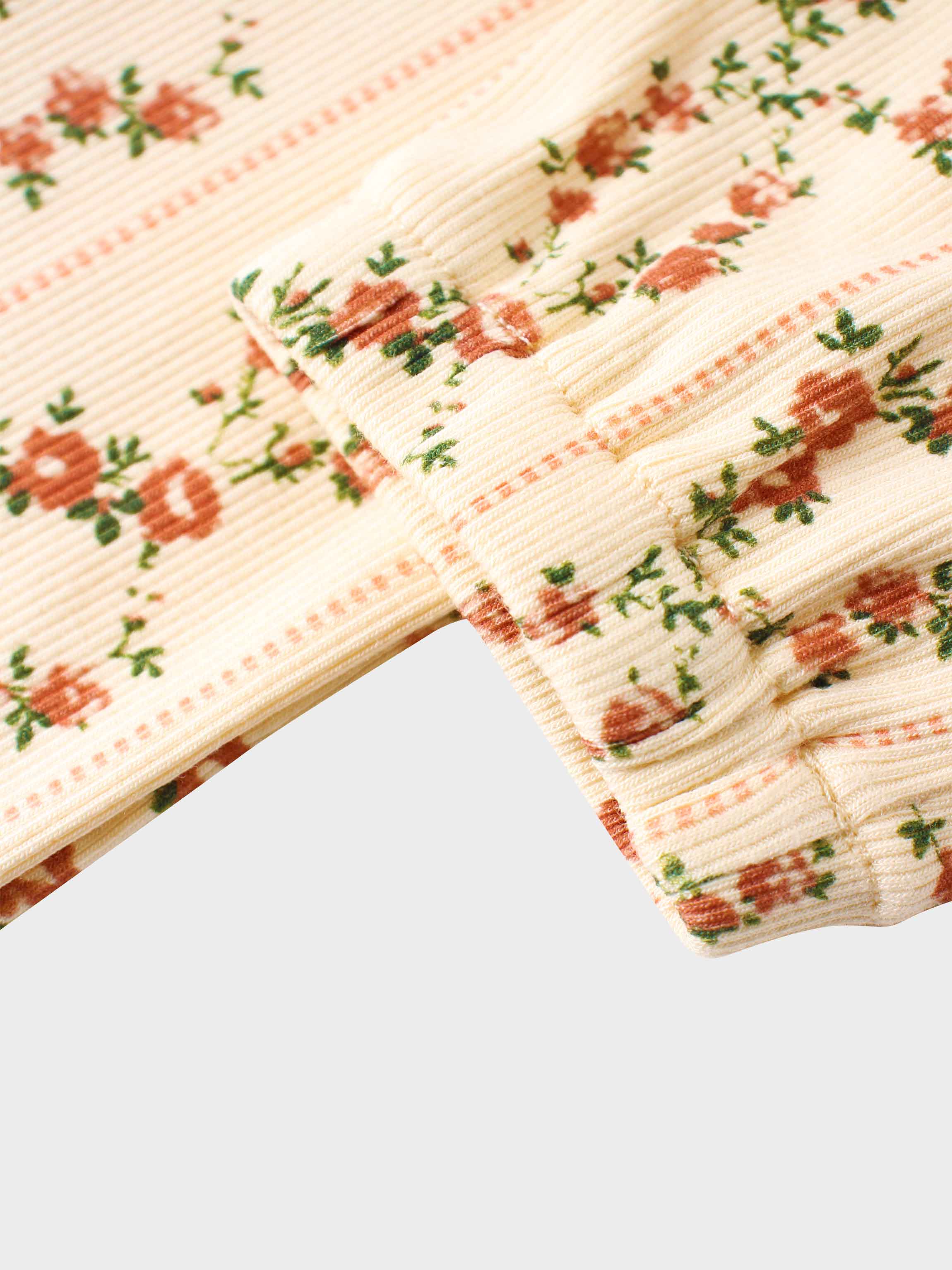 Floral Cascade 3/4 Sleeve Shirt & Skirt