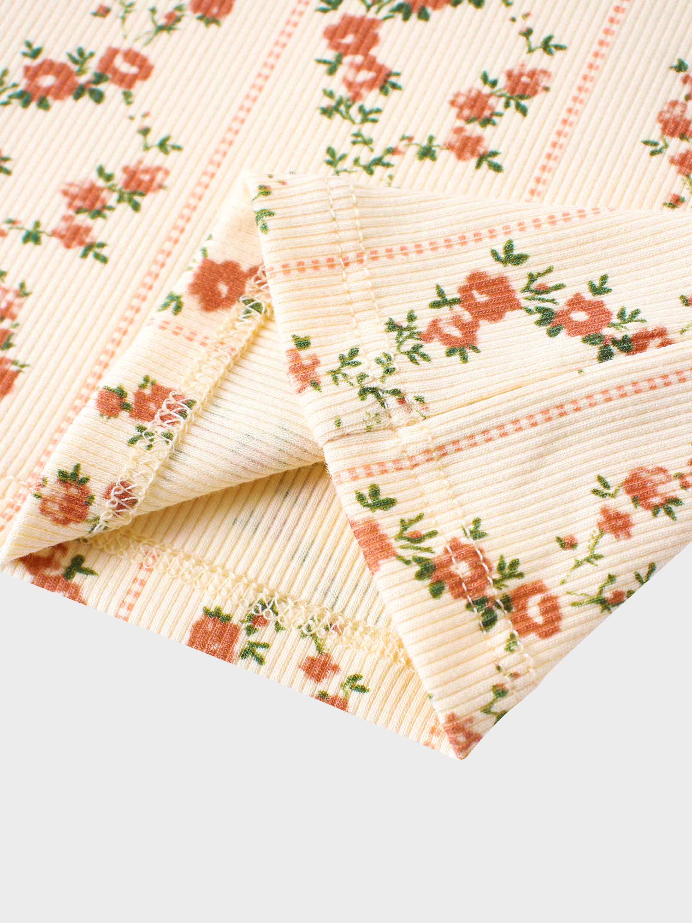 Floral Cascade 3/4 Sleeve Shirt & Skirt