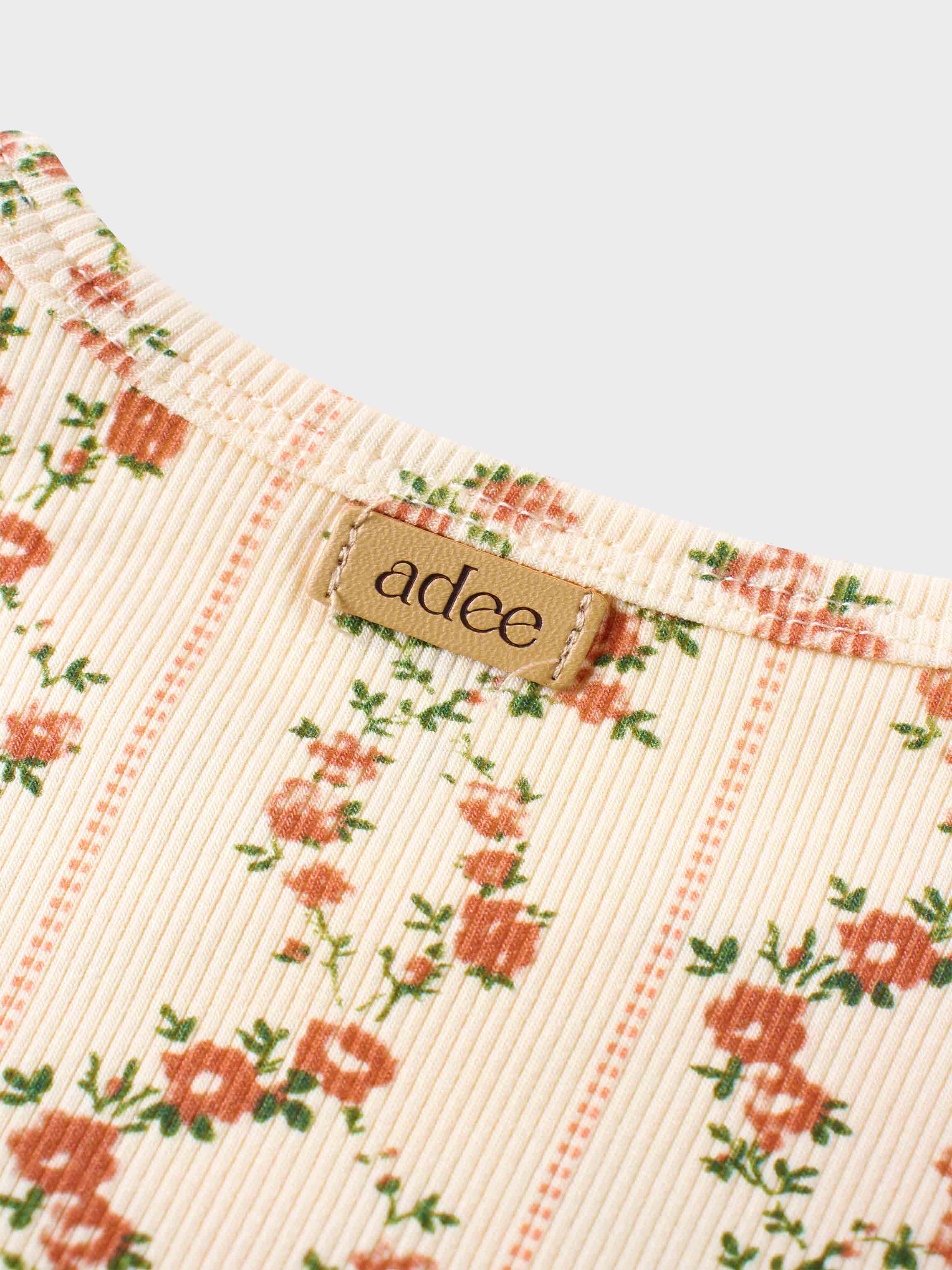 Floral Cascade 3/4 Sleeve Shirt & Skirt