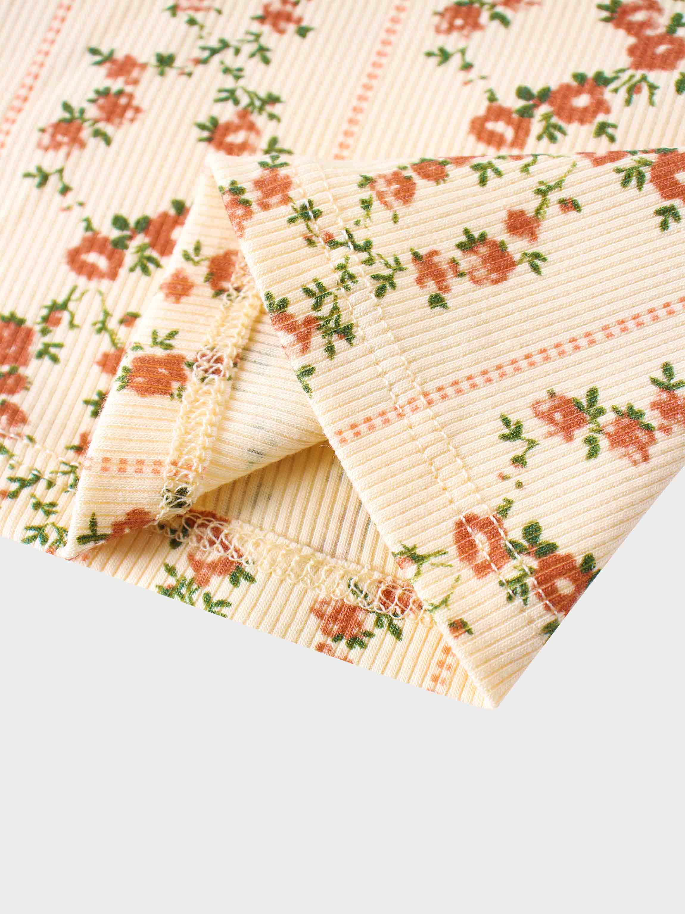 Floral Cascade 3/4 Sleeve Shirt & Skirt