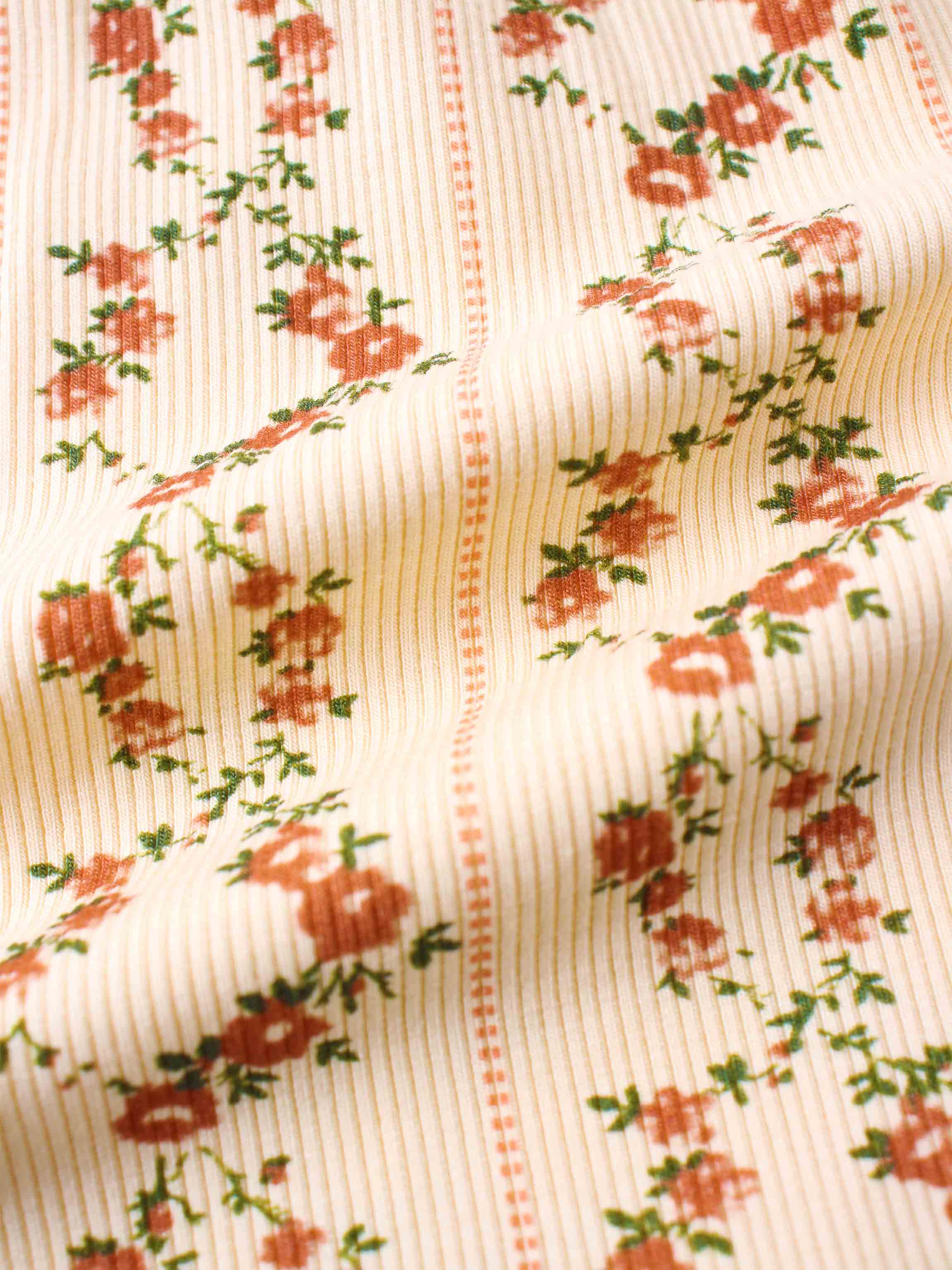 Floral Cascade 3/4 Sleeve Shirt & Skirt