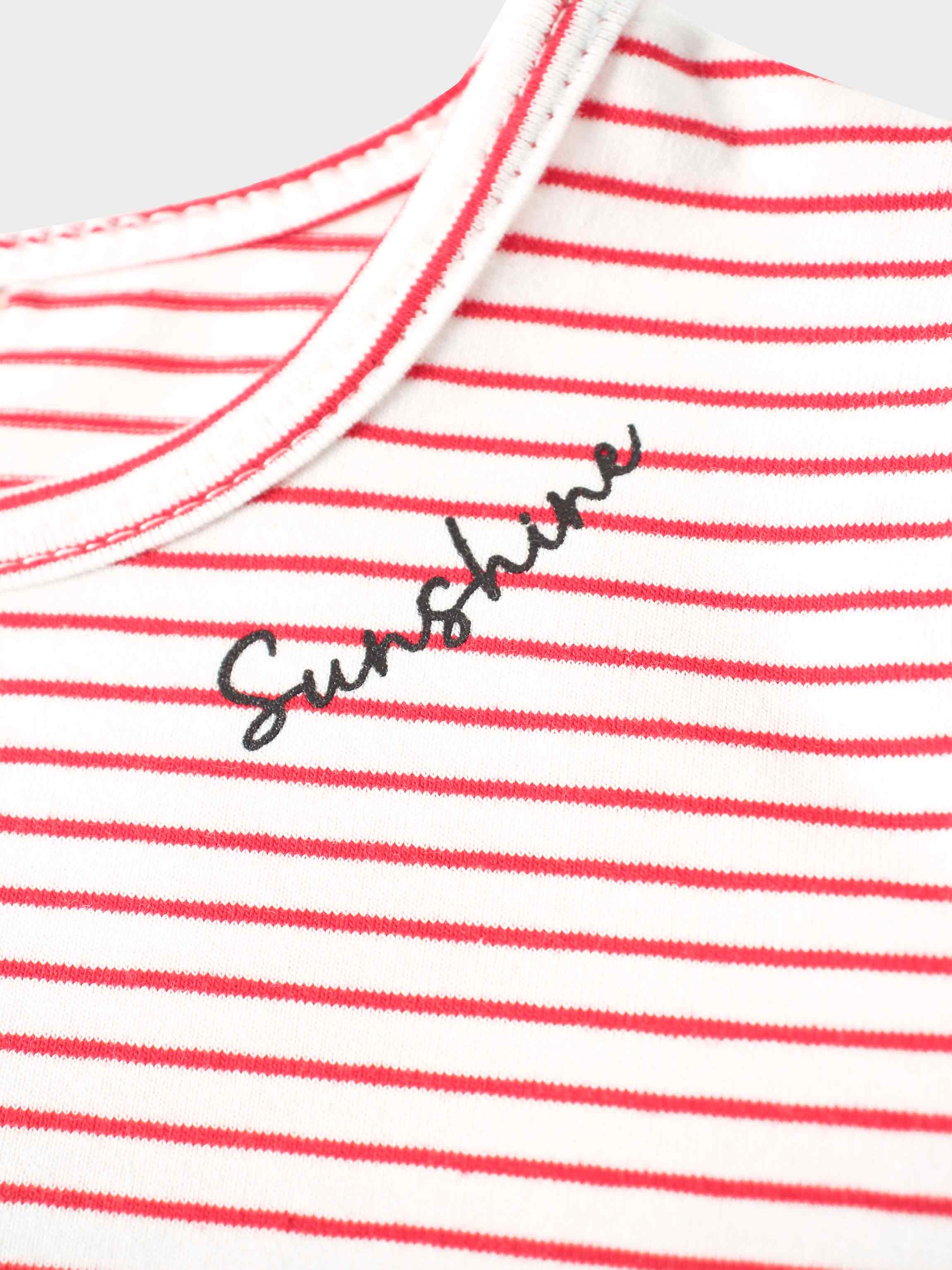 Pink & White Striped Short  Sleeve T-Shirt