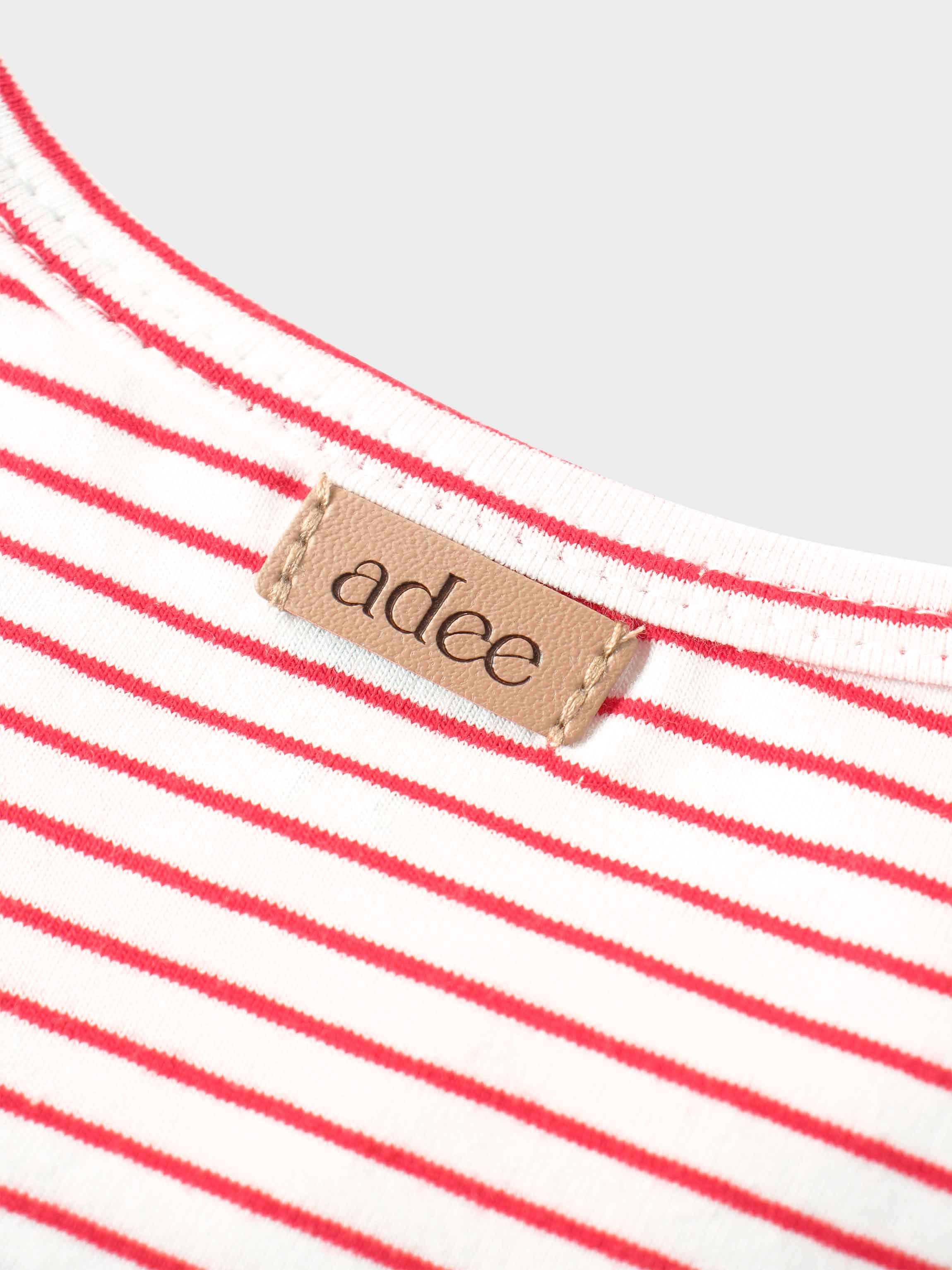 Pink & White Striped Short  Sleeve T-Shirt