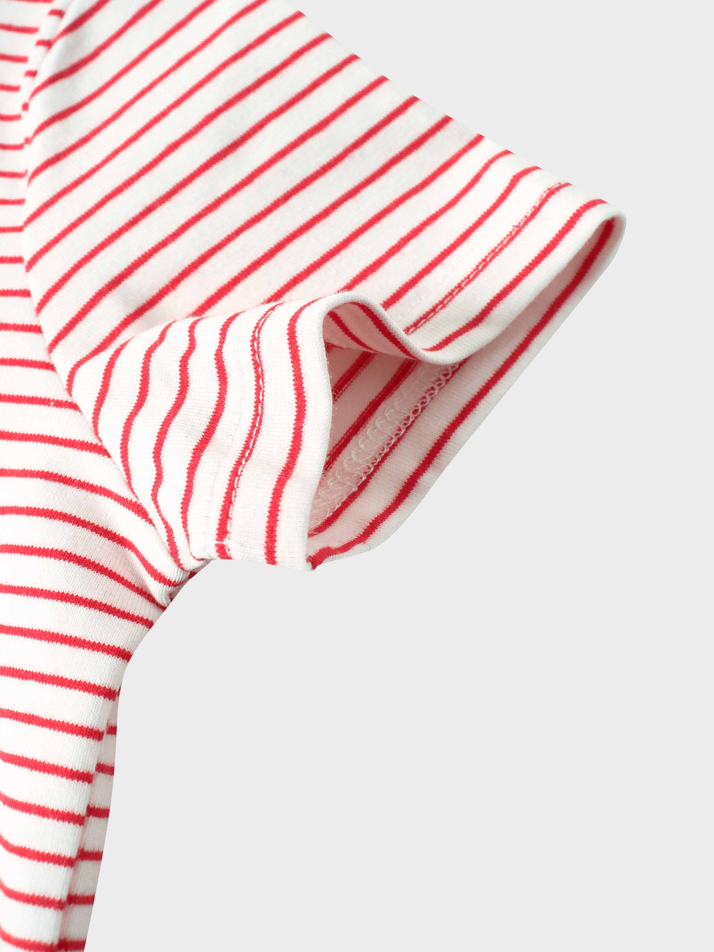 Pink & White Striped Short  Sleeve T-Shirt
