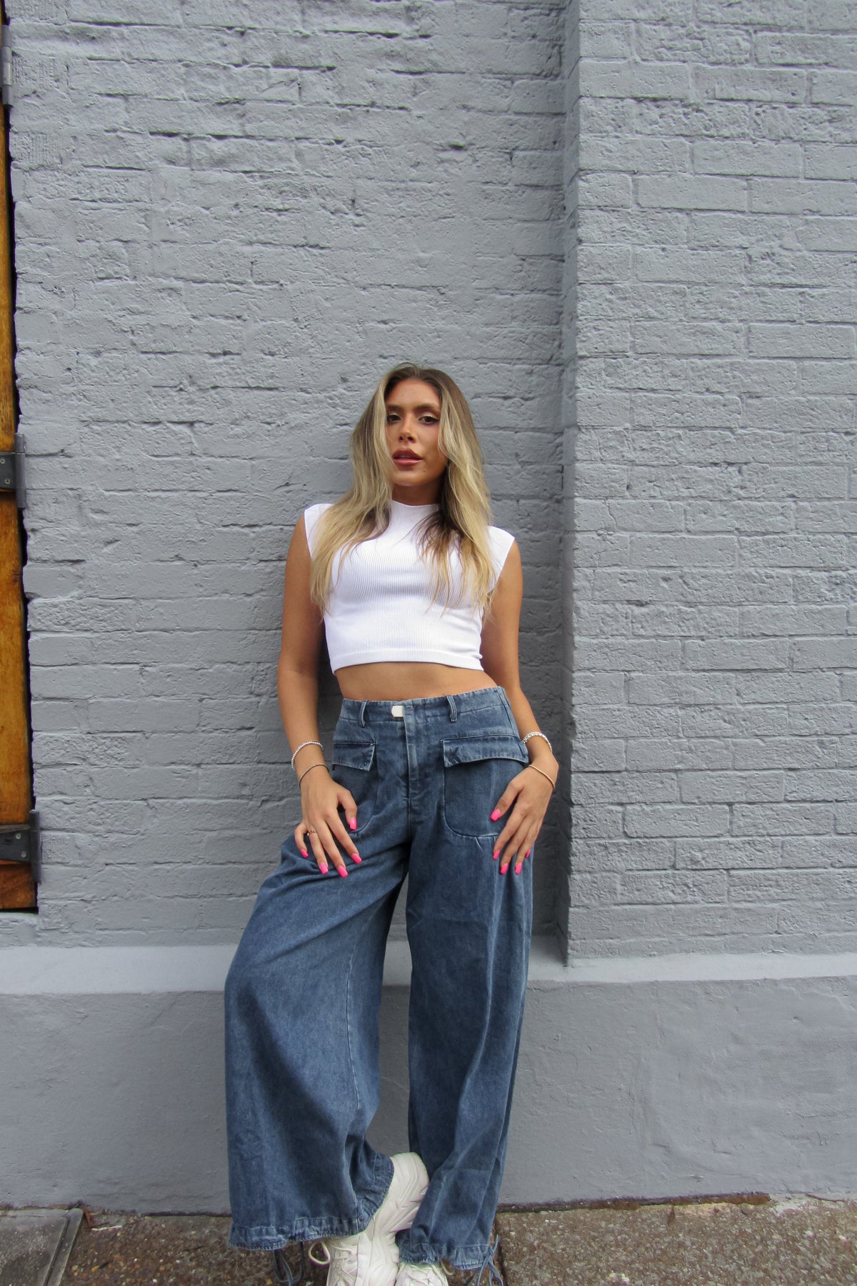 Denim Front Pocket Parachute Jeans