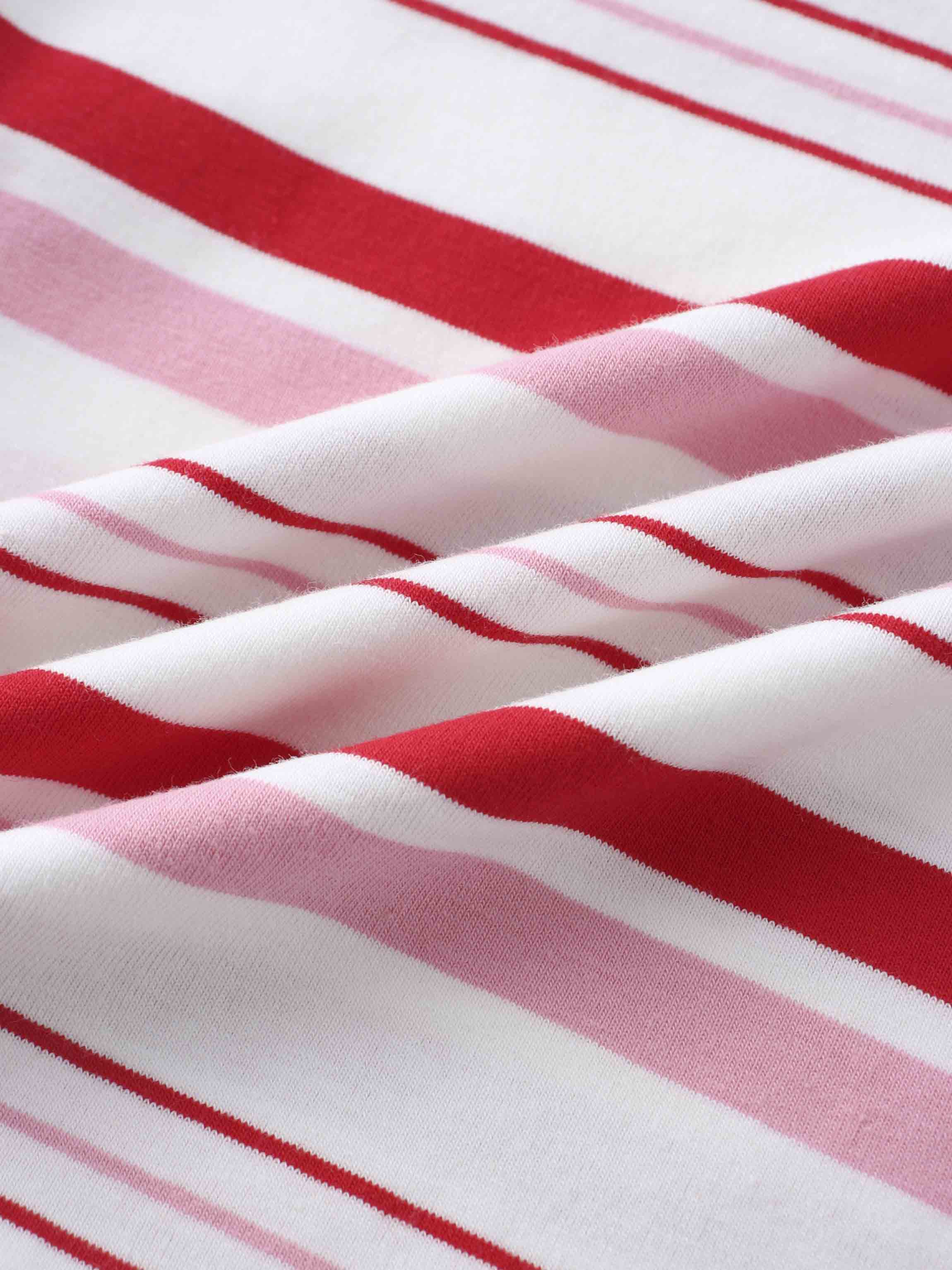 Pink & Red Striped Short Sleeve T-Shirt