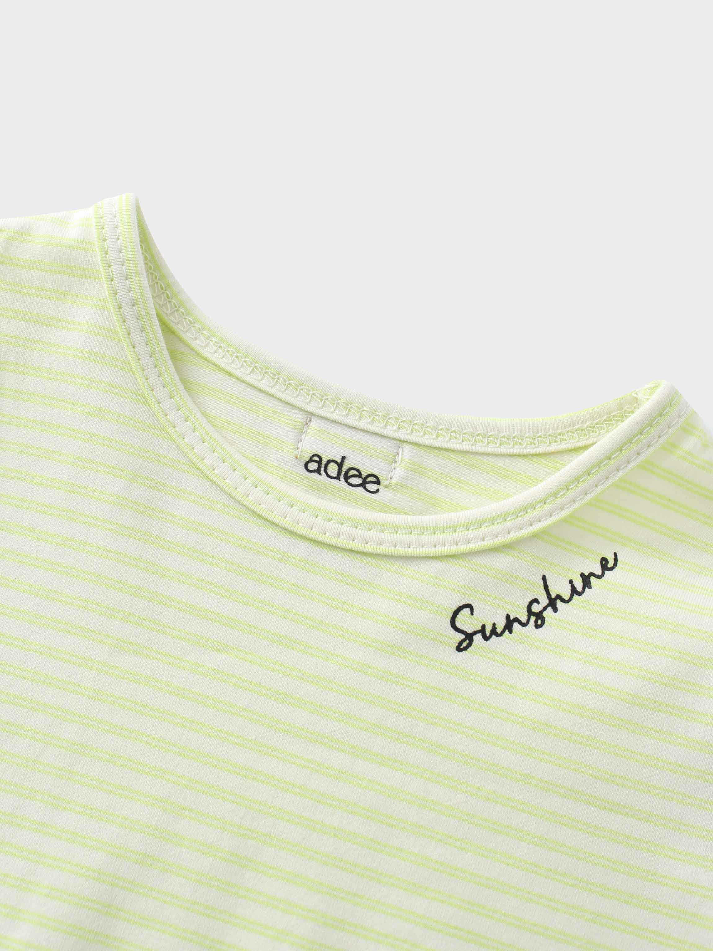 Yellow Striped Short Sleeve T-Shirt