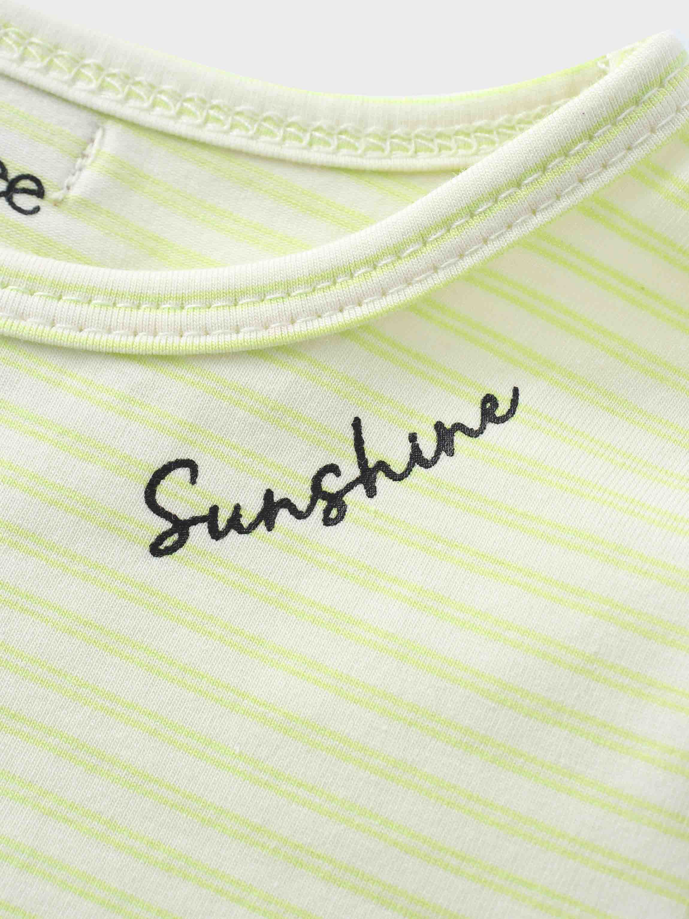 Yellow Striped Short Sleeve T-Shirt