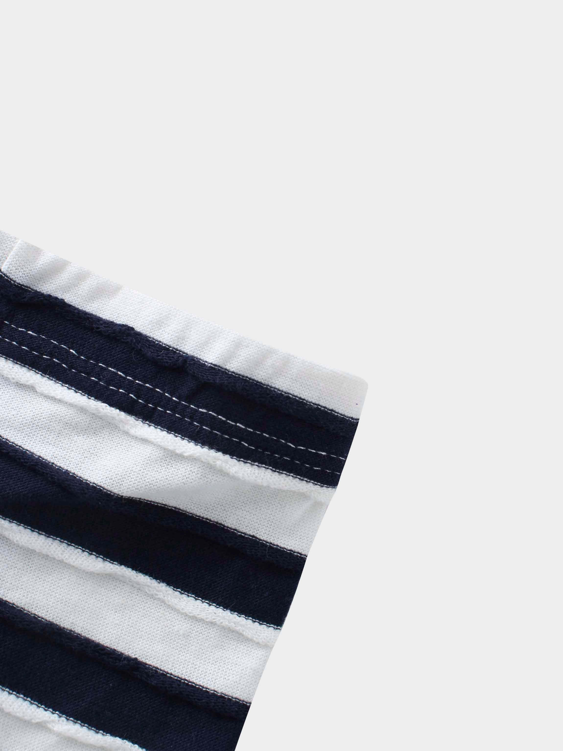 Striped Textured Short Set- Blue