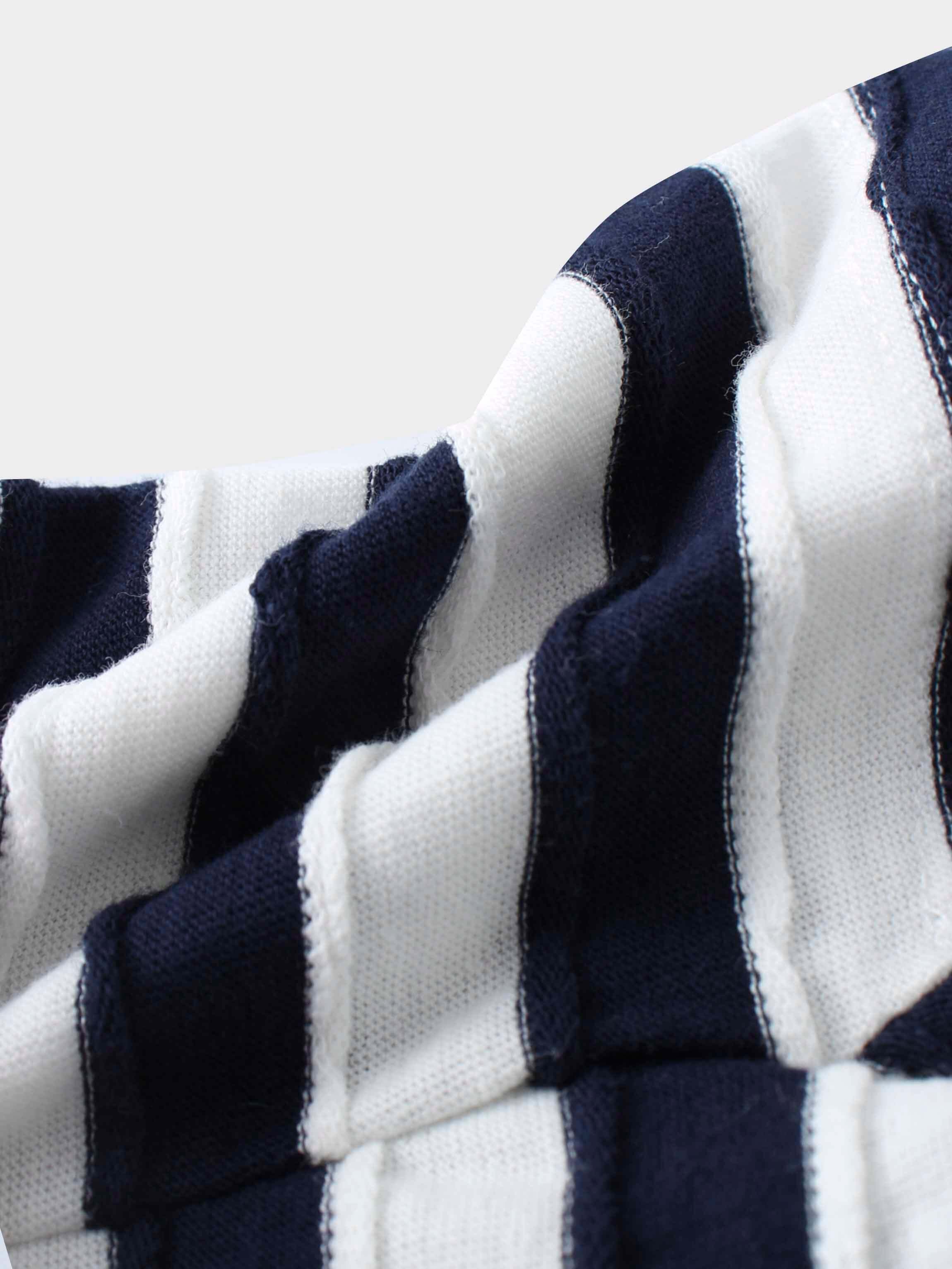 Striped Textured Short Set- Blue
