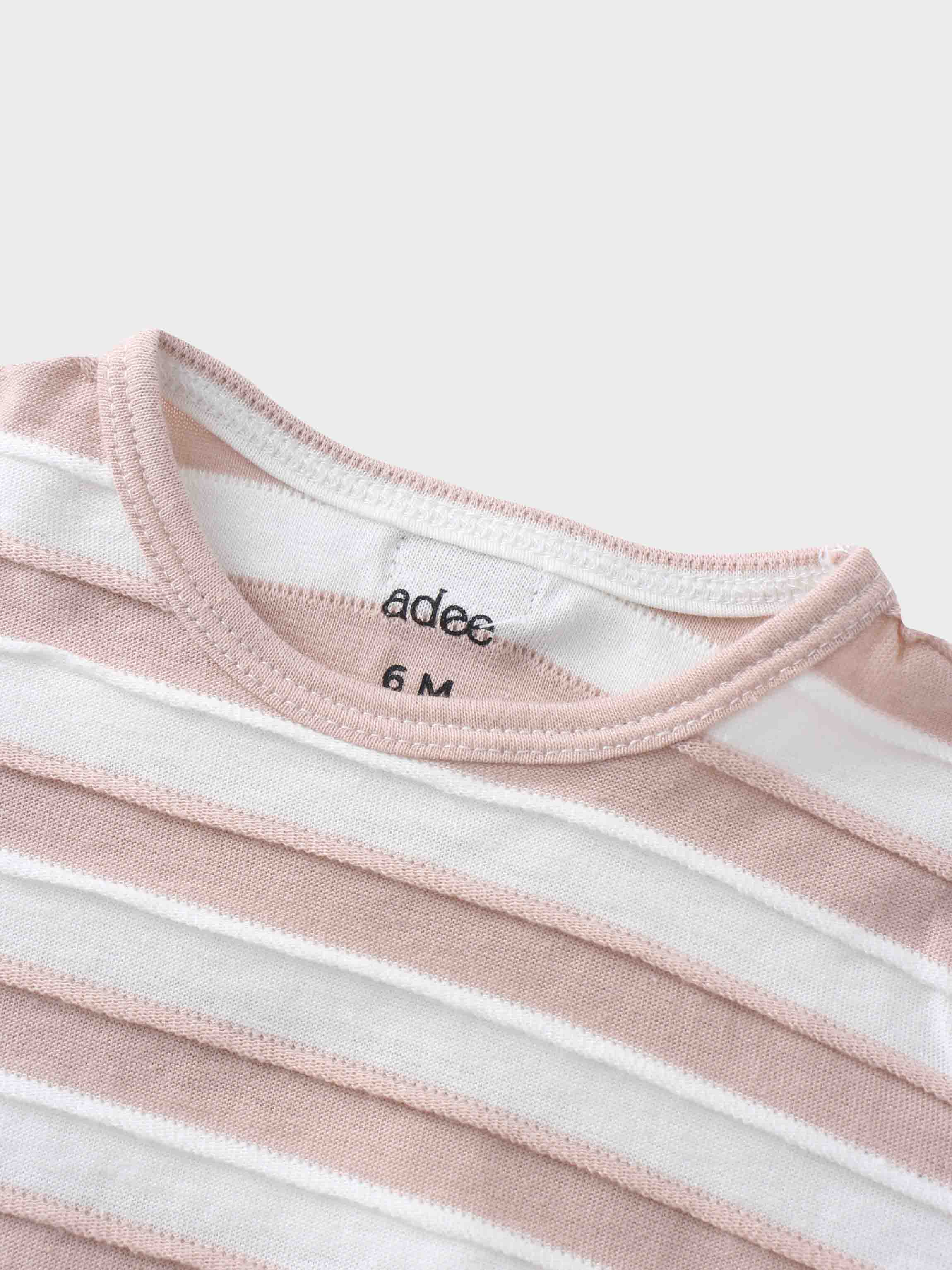 Striped Textured Short Set- Pink