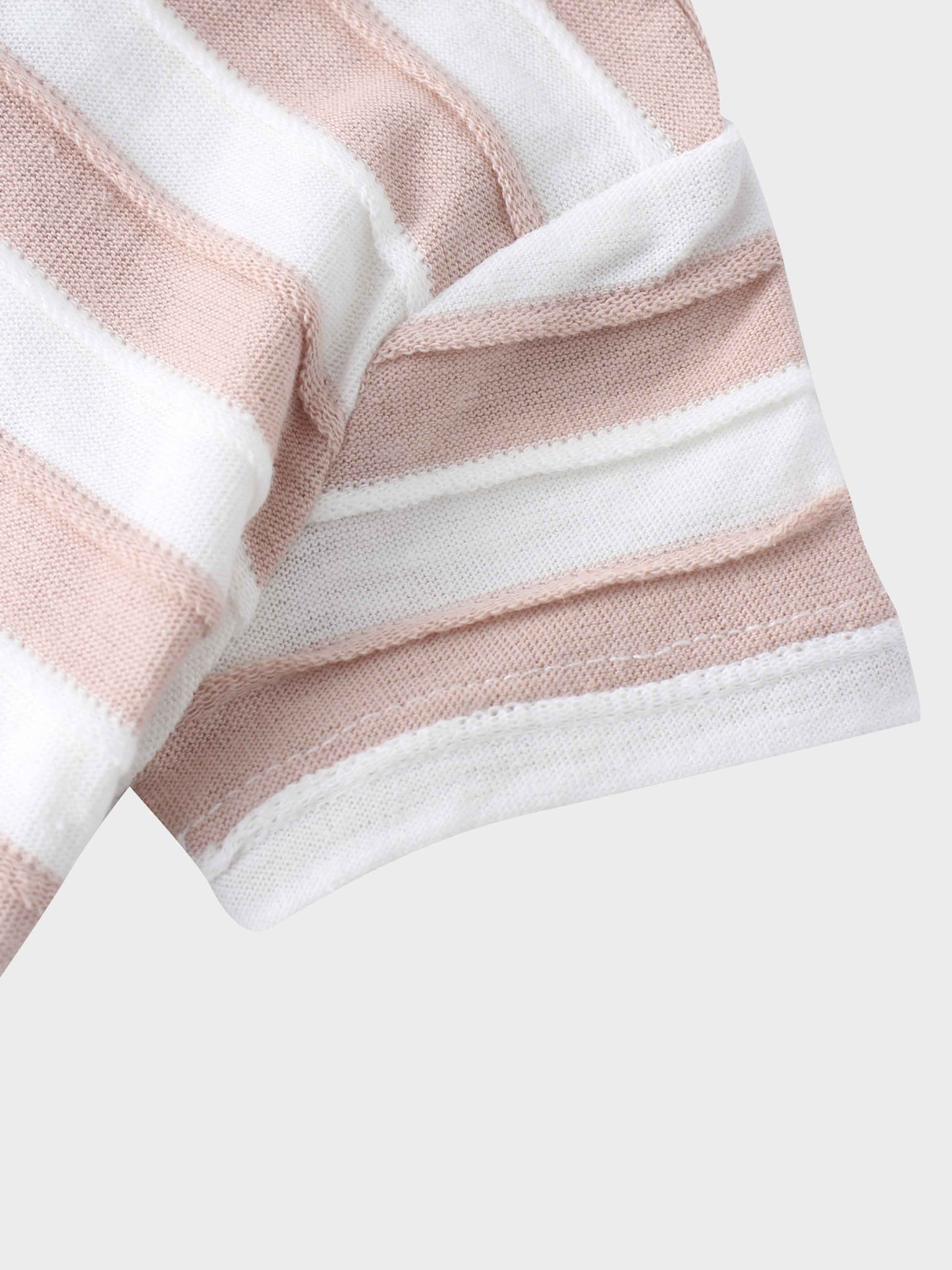 Striped Textured Short Set- Pink