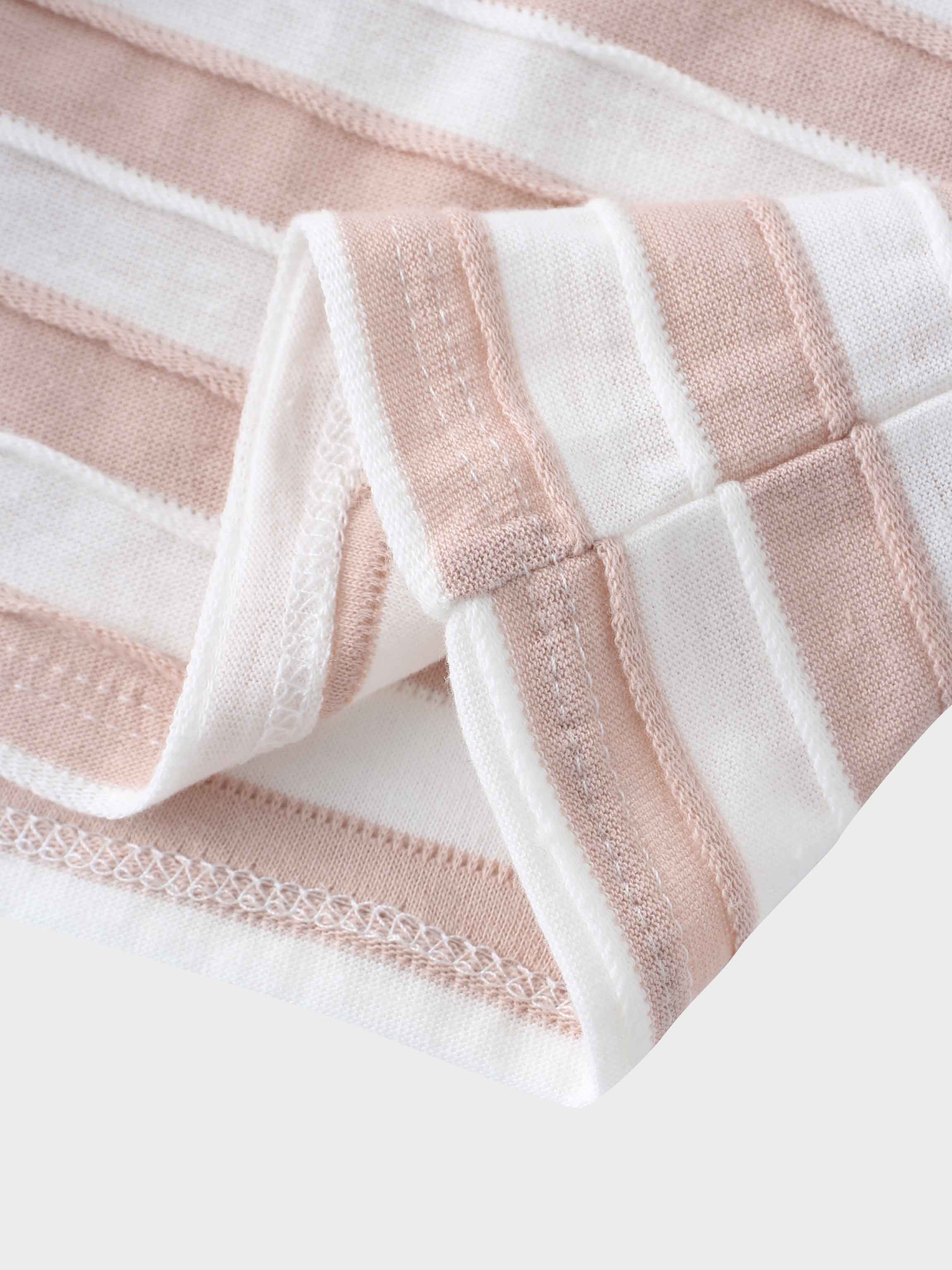 Striped Textured Short Set- Pink