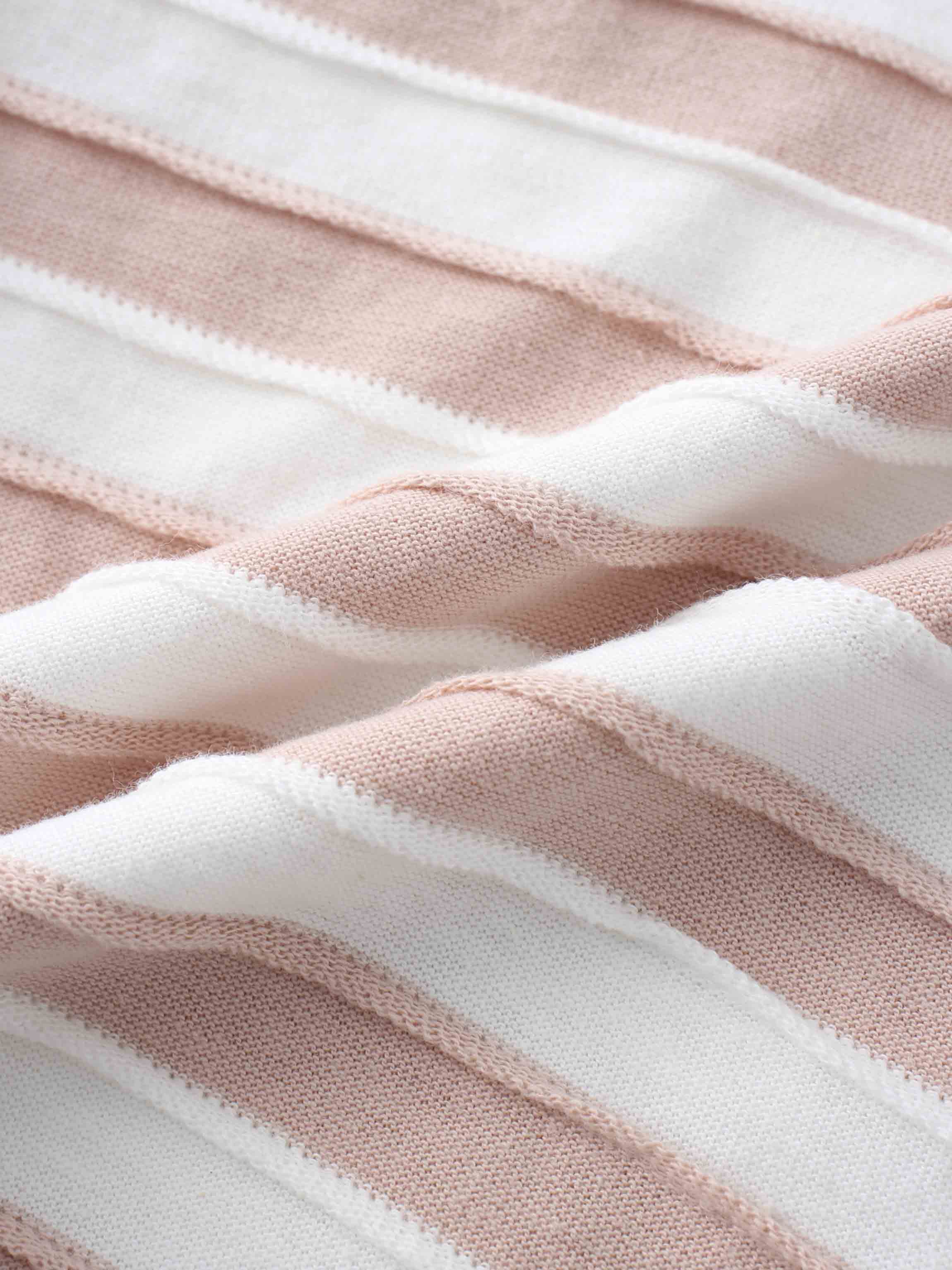 Striped Textured Short Set- Pink