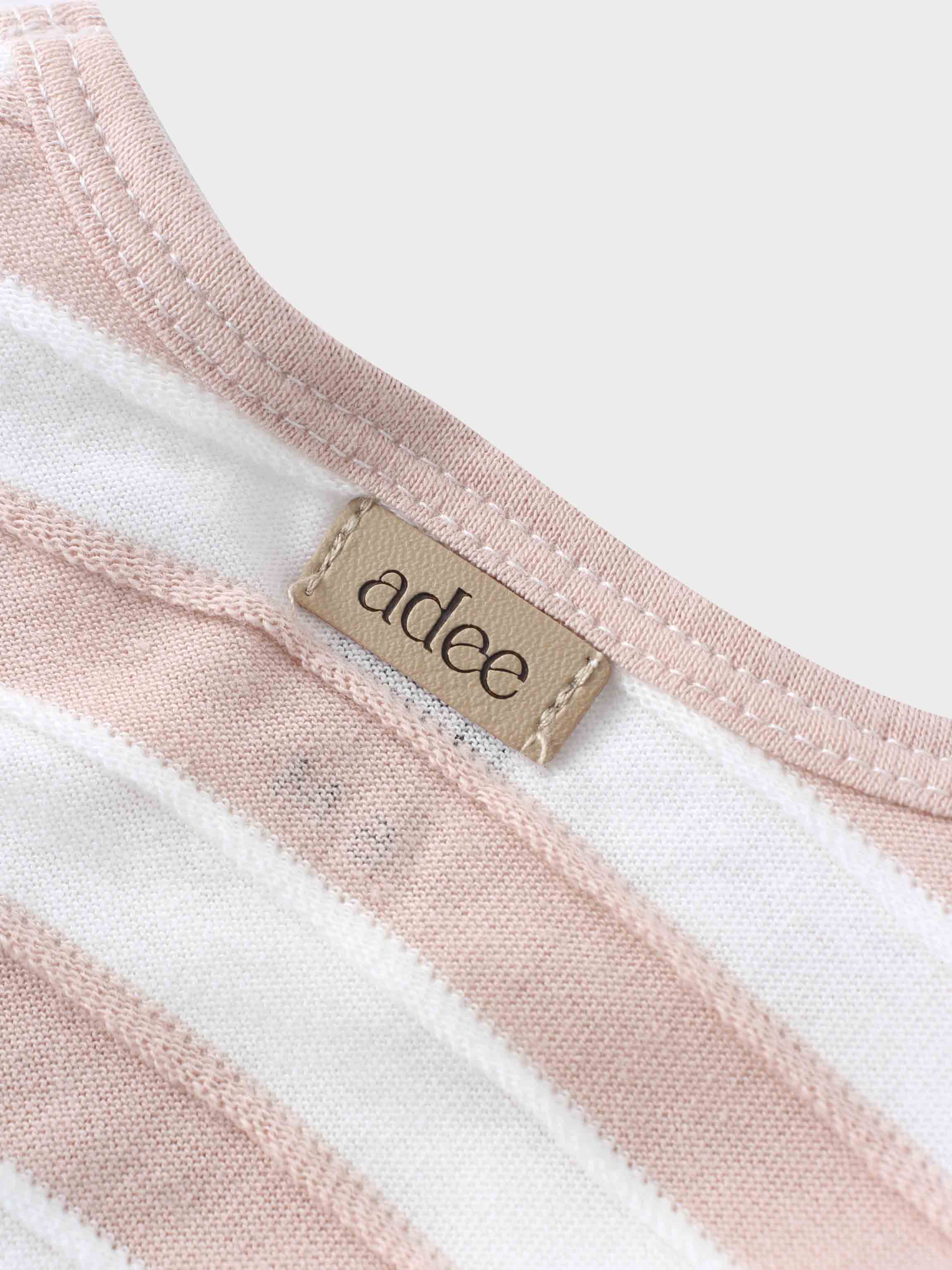 Striped Textured Short Set- Pink