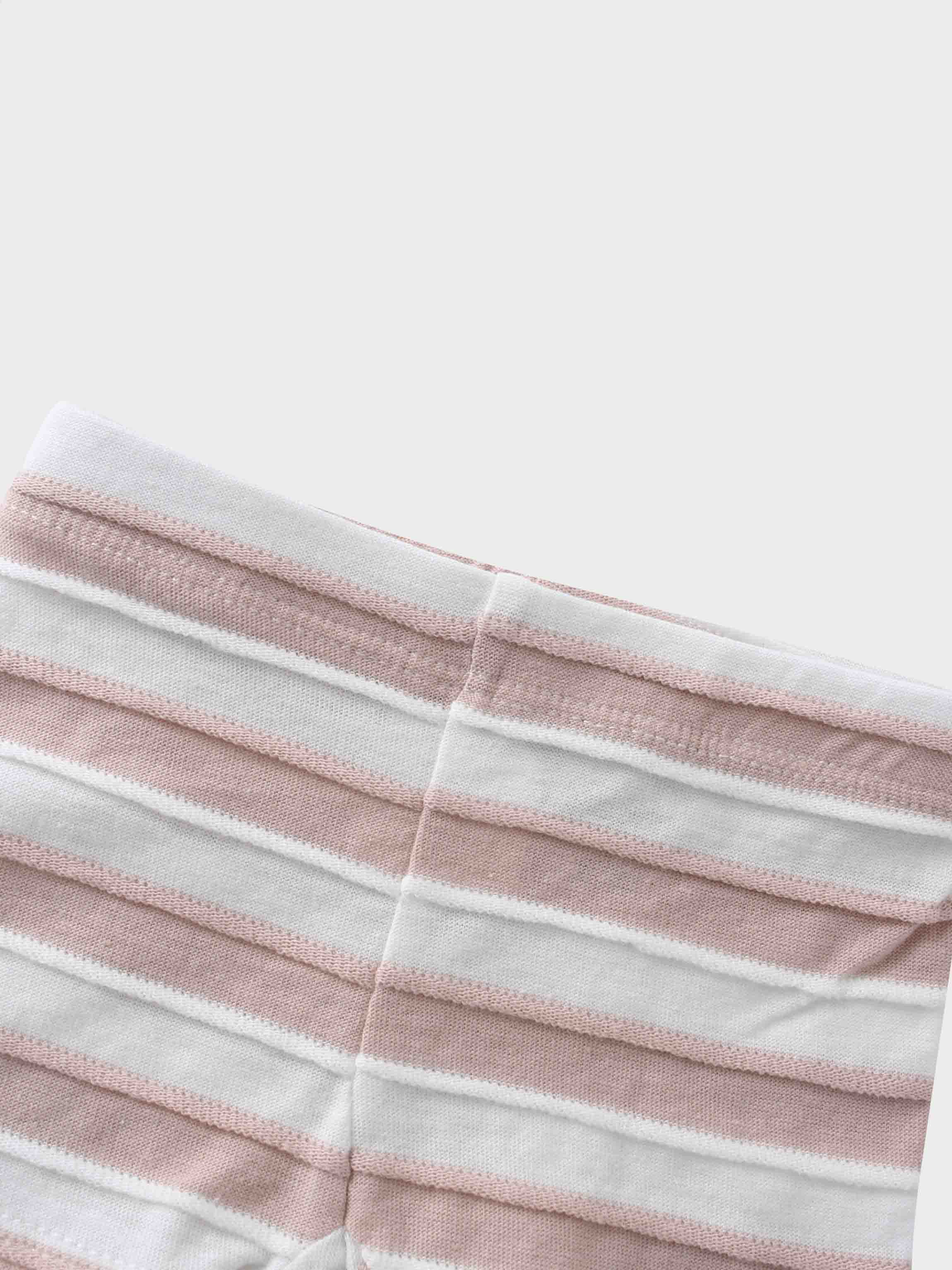 Striped Textured Short Set- Pink