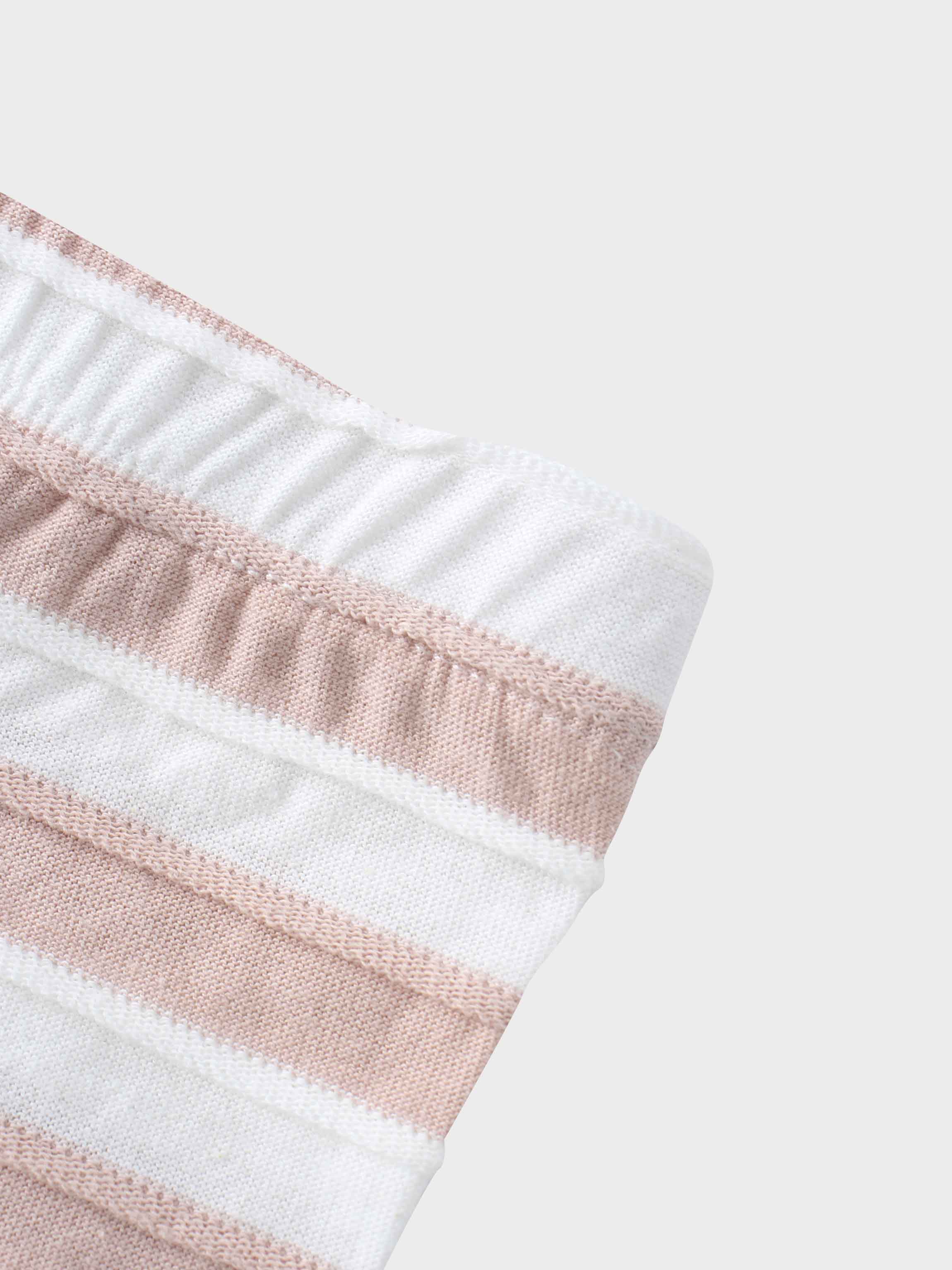 Striped Textured Short Set- Pink