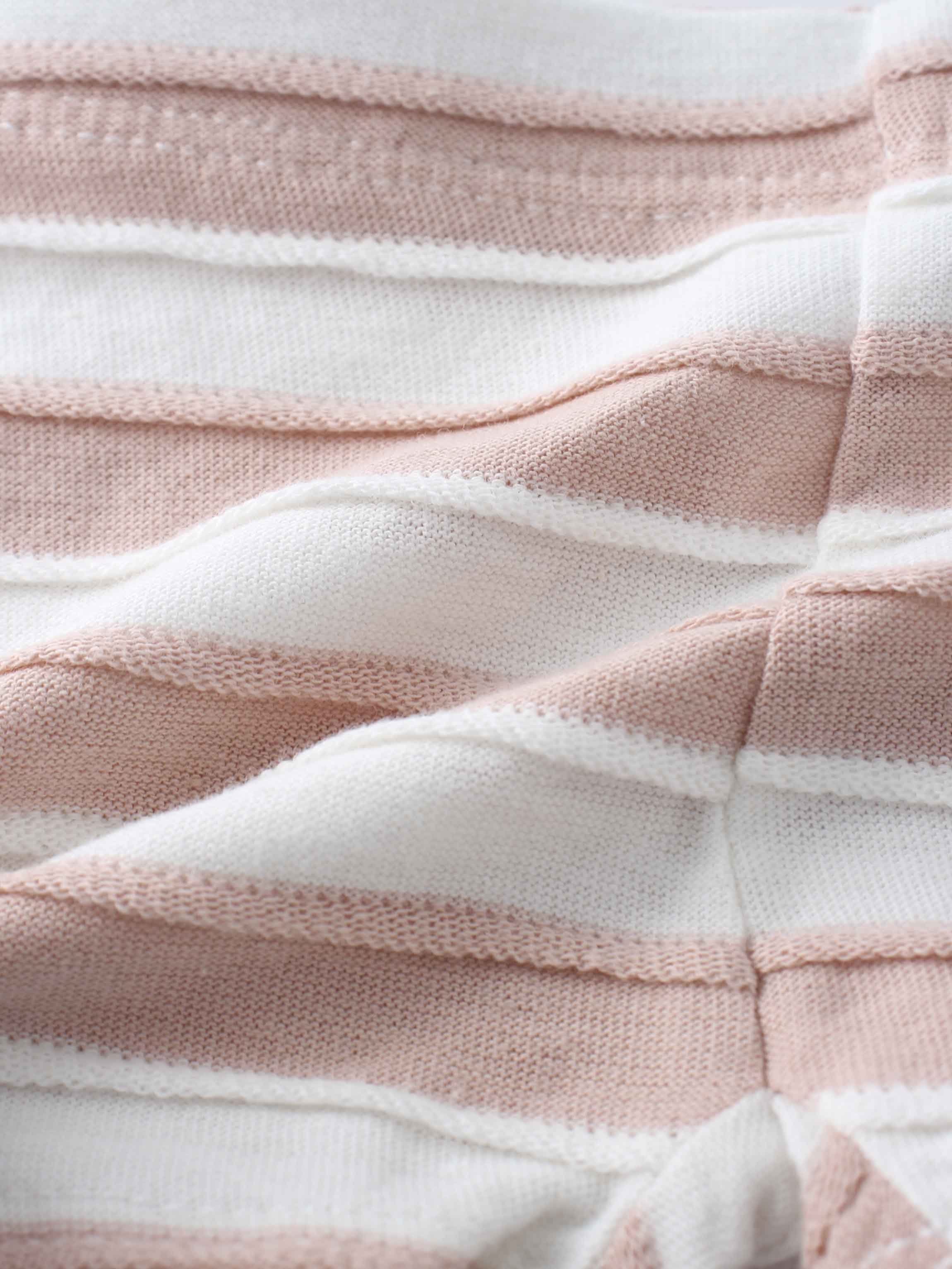 Striped Textured Short Set- Pink