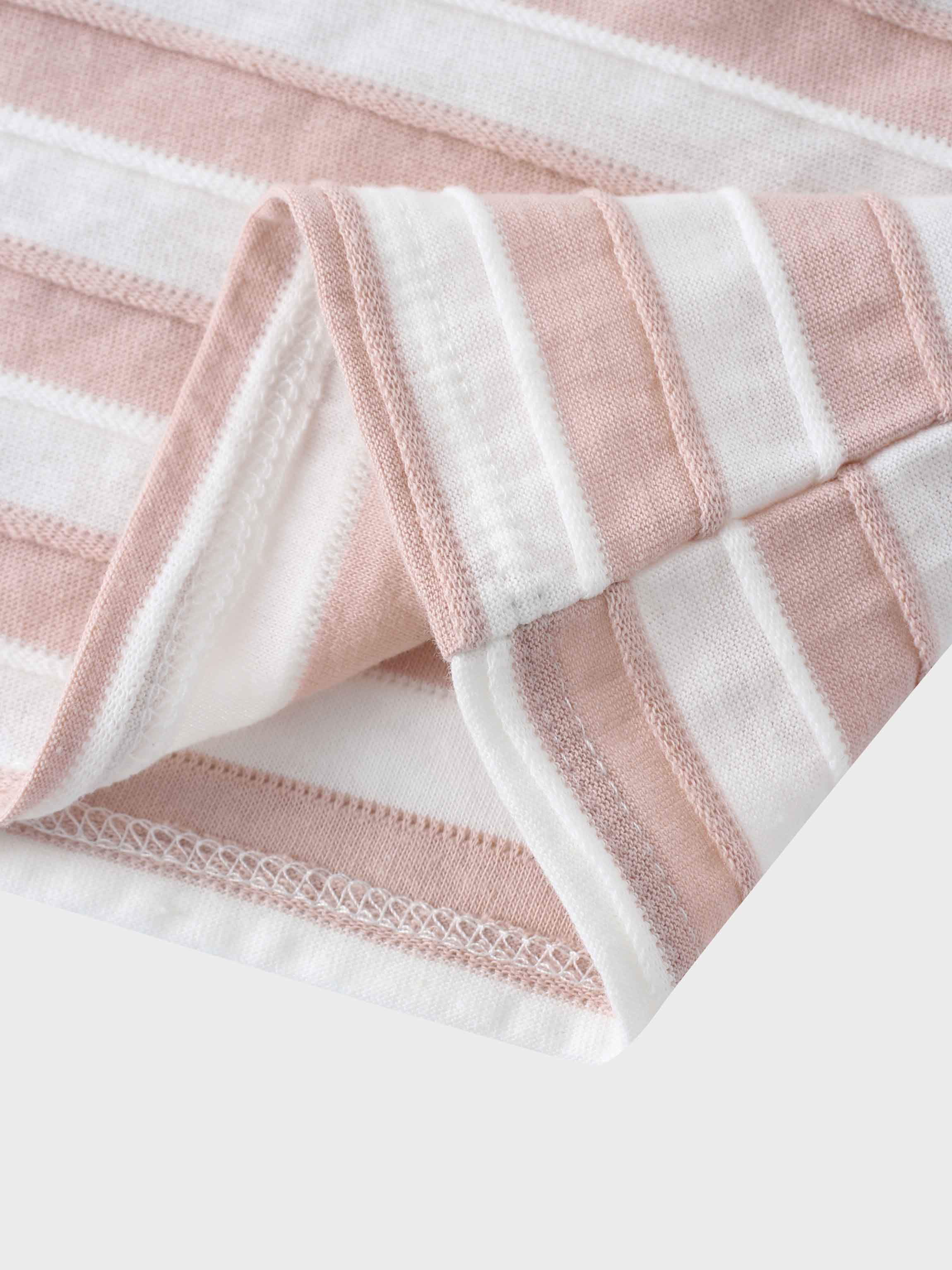 Striped Textured Skirt Set- Short Sleeve