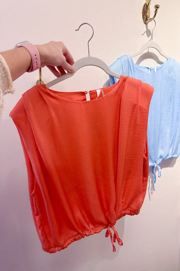 Orange Shoulder Pad Tank Top
