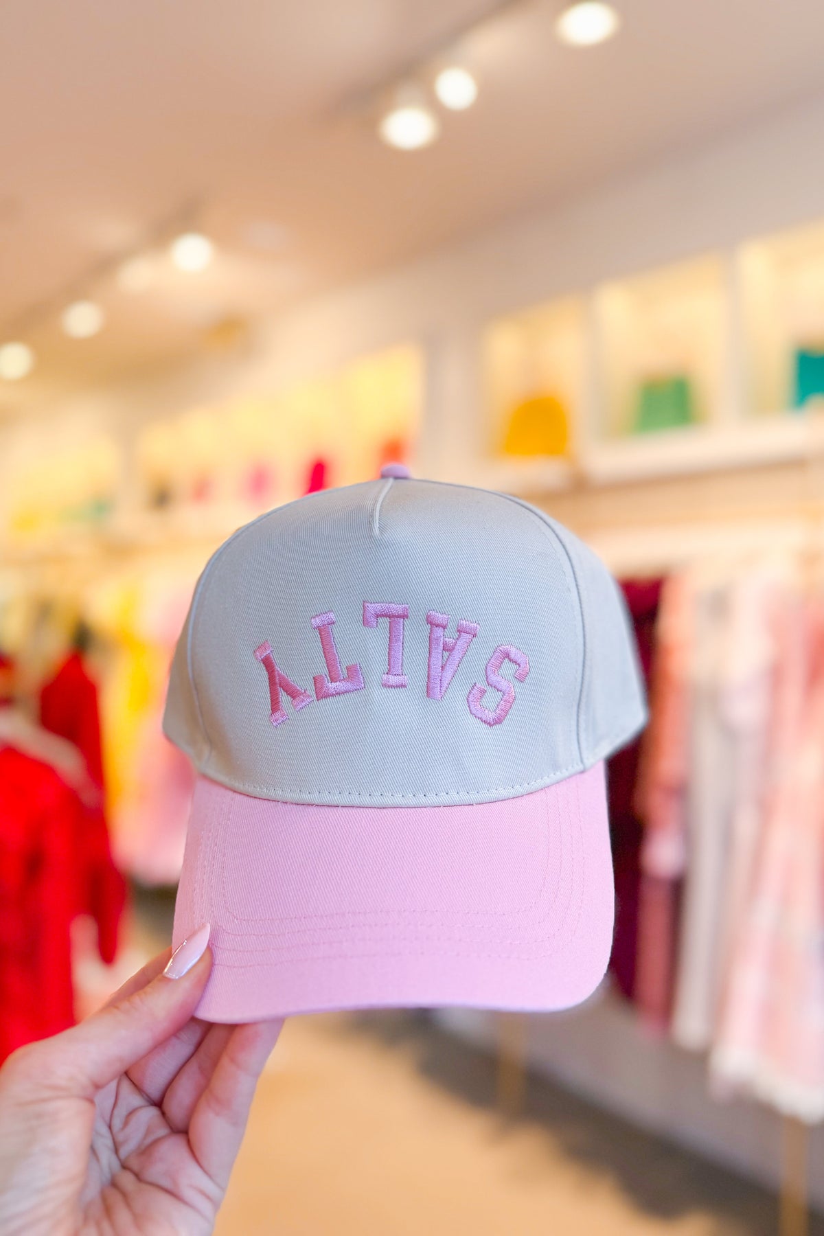 Salty Baby Pink Embroidered Trucker Hat