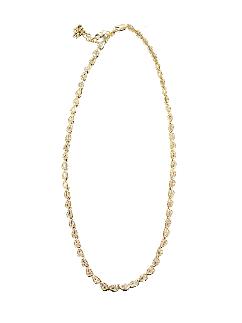 Teardrop Tennis Necklace - Gold