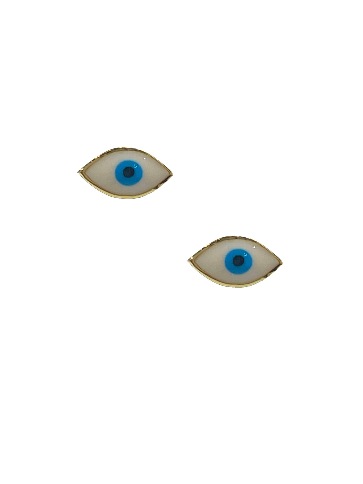White Evil Eye Stud