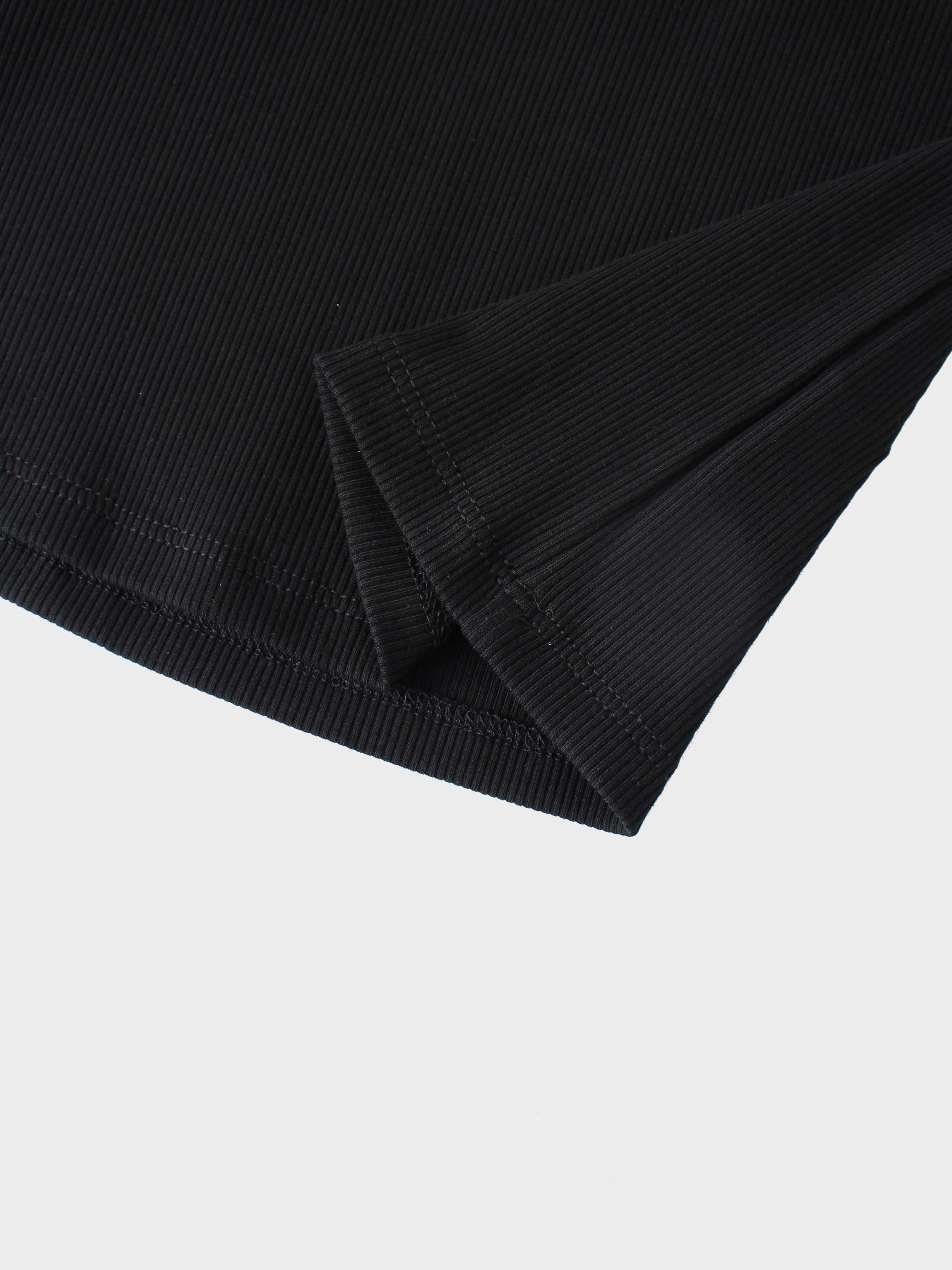 Ruffle Puff Sleeve Mock Neck Shirt - Black