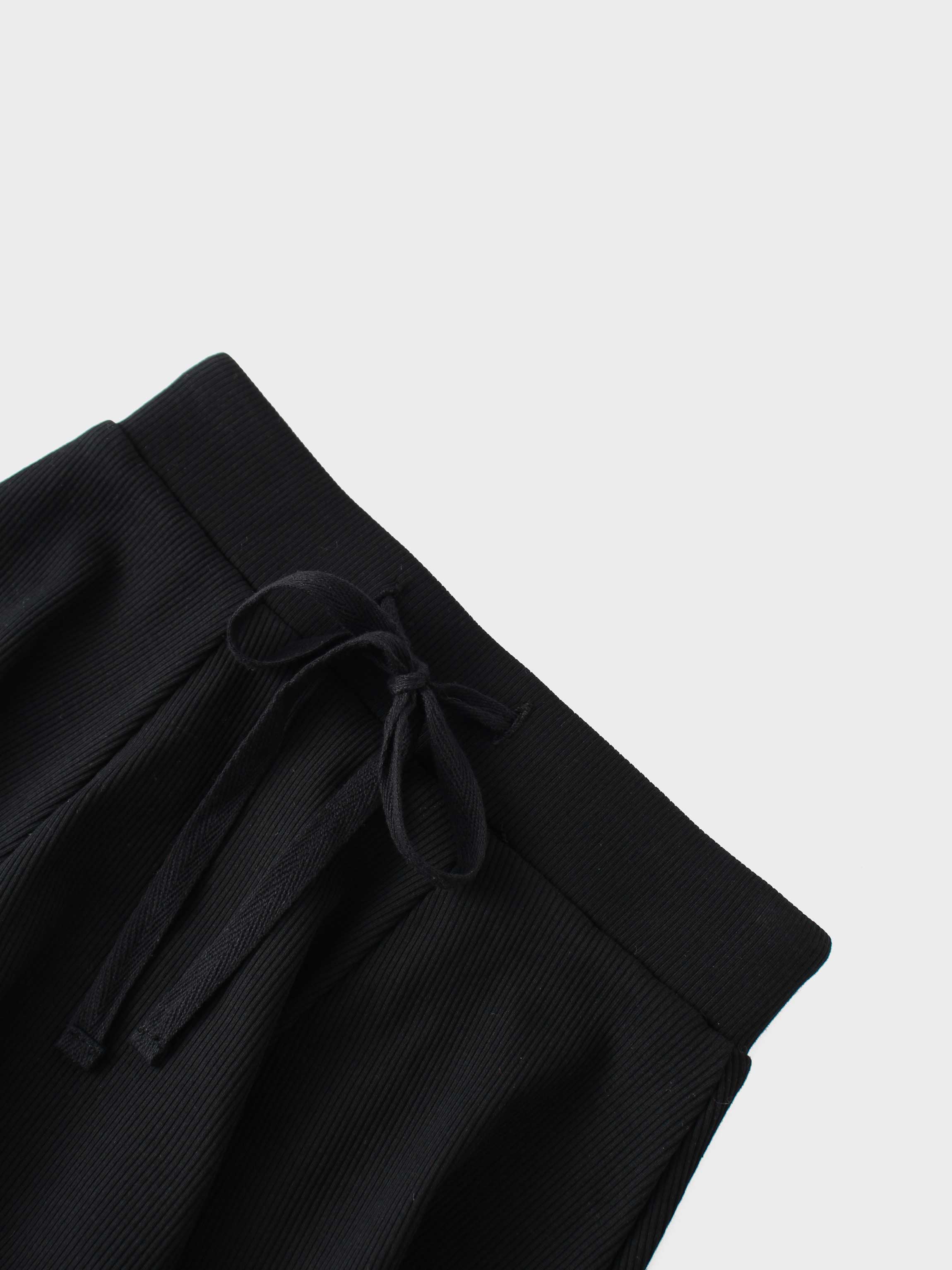 6 Panel Skirt - Black Ribbed