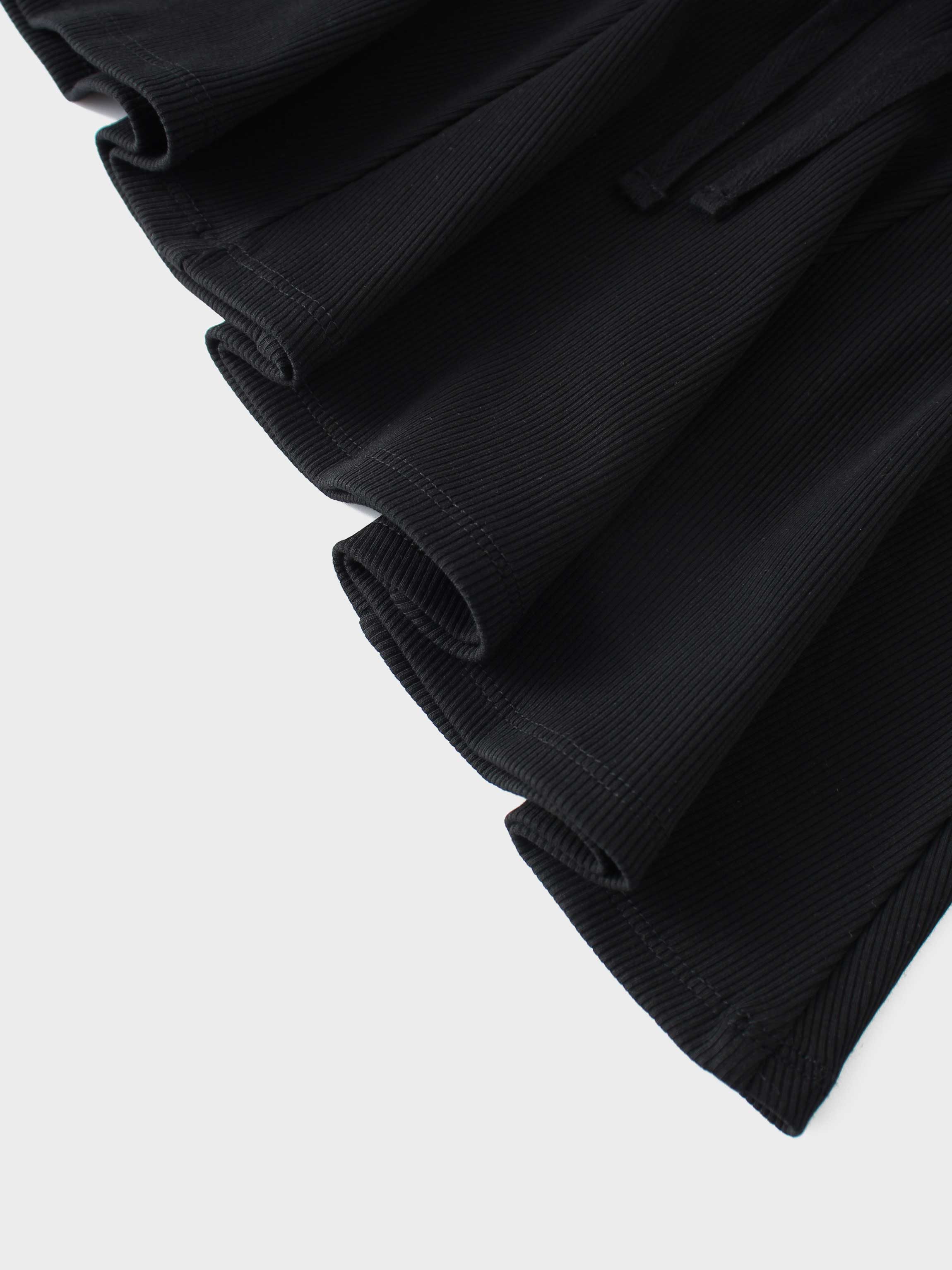 6 Panel Skirt - Black Ribbed